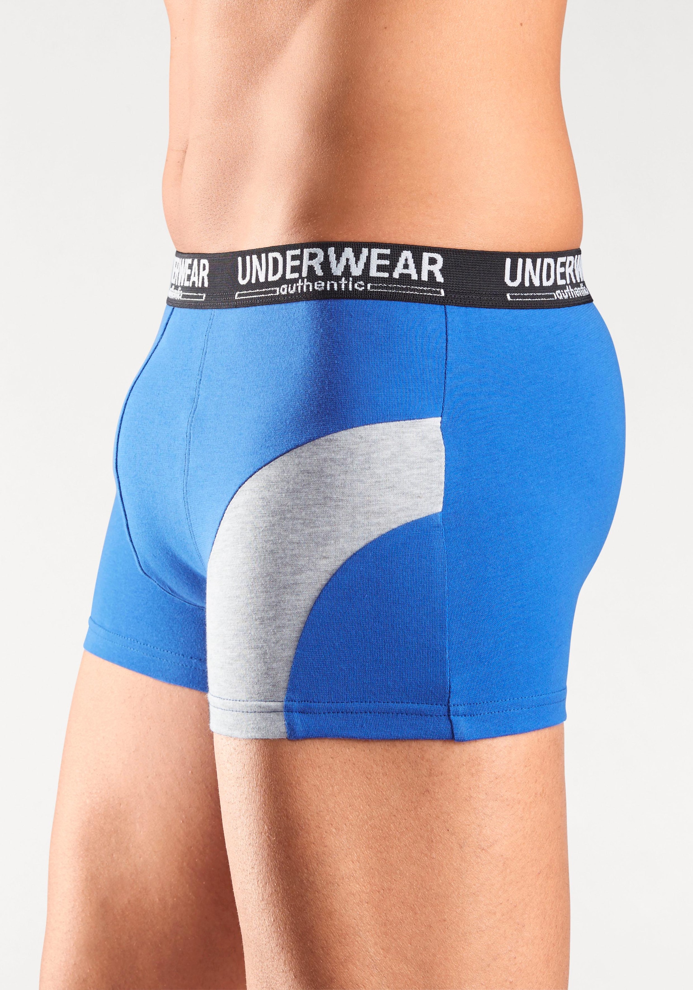 AUTHENTIC UNDERWEAR Boxer »Boxershorts für Herren«, (Packung, 4 St.), mit kontrastfarbenen Einsatz
