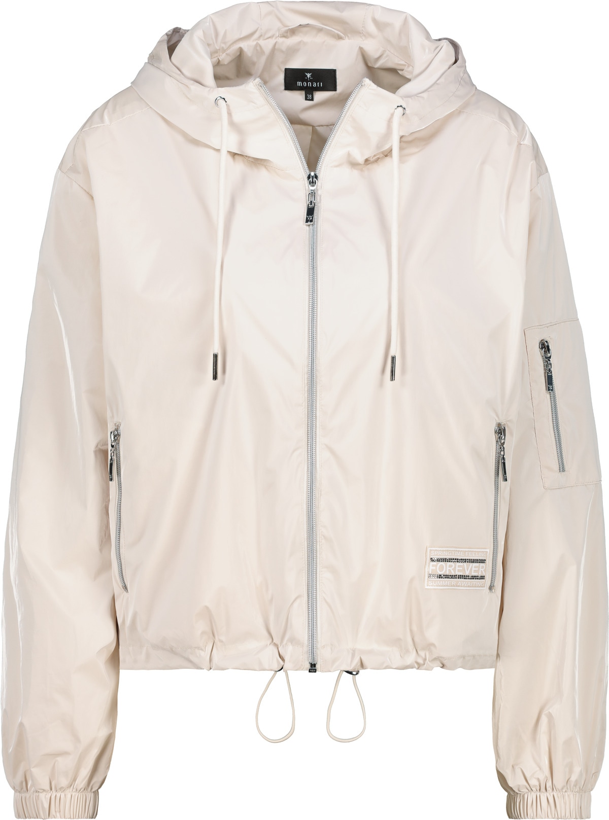 Monari Kurzjacke »Basic Glanznylon« mit Kapuze Regular fit mit Reißverschlusstaschen