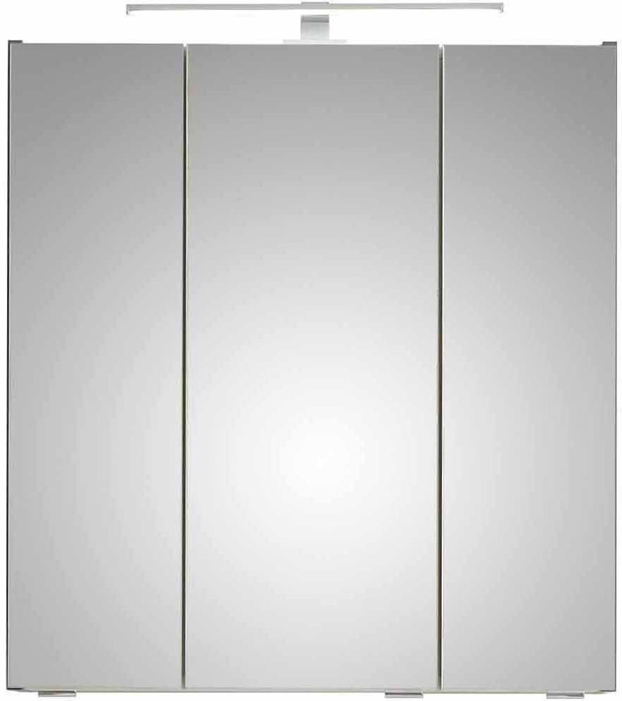 Saphir Badmöbel-Set »Quickset 5-teilig, Waschbeckenunterschrank mit LED-Spiegelschrank«, (6 St.), Midischrank, Unterschrank, Hängeschrank, inkl. Türdämpfer, 9 Türen