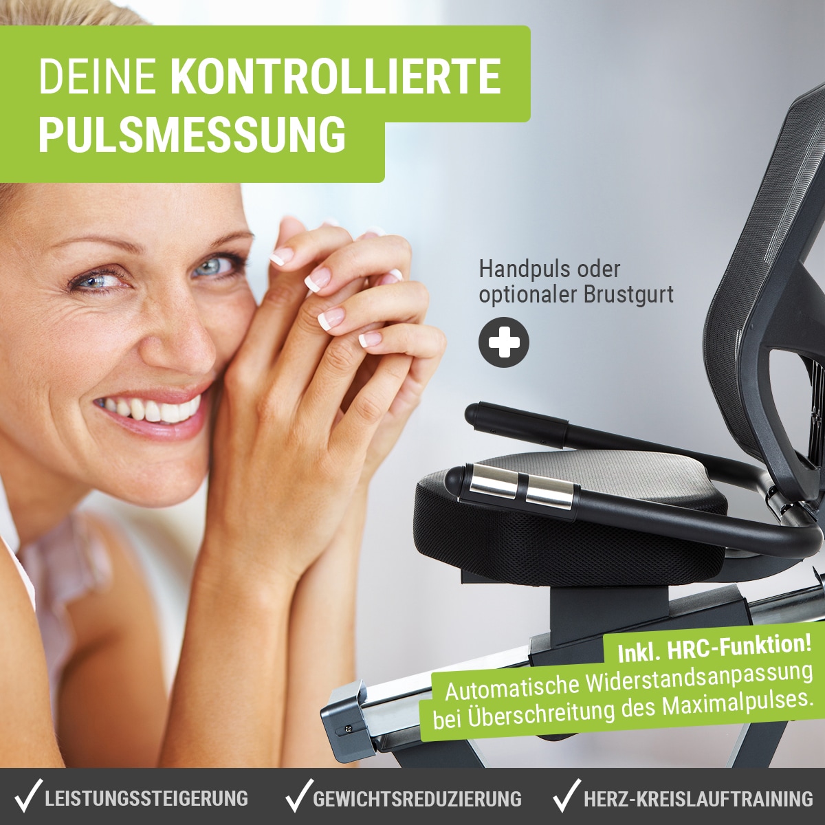 Hammer Liege-Ergometer »Comfort Motion BT«, Heimtrainer Fahrrad mit Comfortsitz