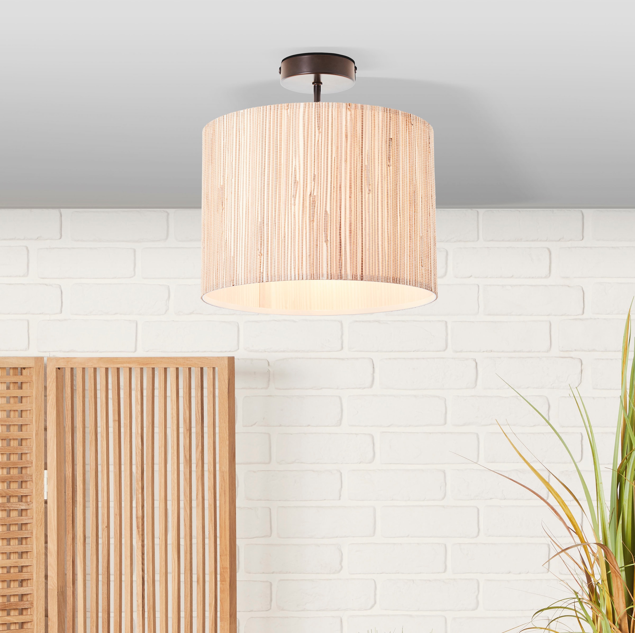 Brilliant Deckenleuchte »Wimea«, 1 flammig, Leuchtmittel E27 | ohne Leuchtmittel, 30cm schwarz/holzfarbend