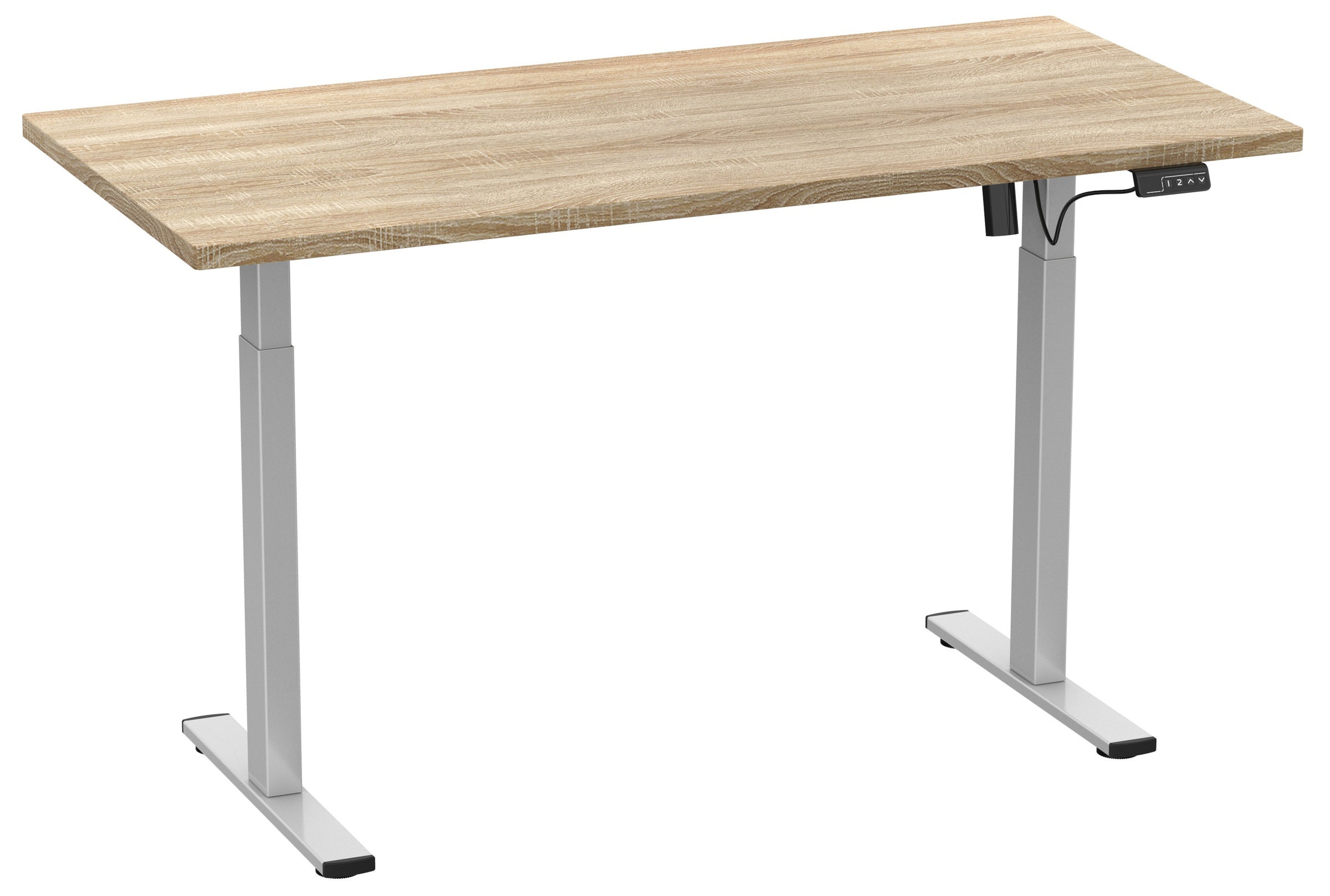 VCM Schreibtisch »VCM Höhenverstellbarer Schreibtisch stufenlos elektrisch höhenverstellbar Lona 140x50 Silber«, (Lona)