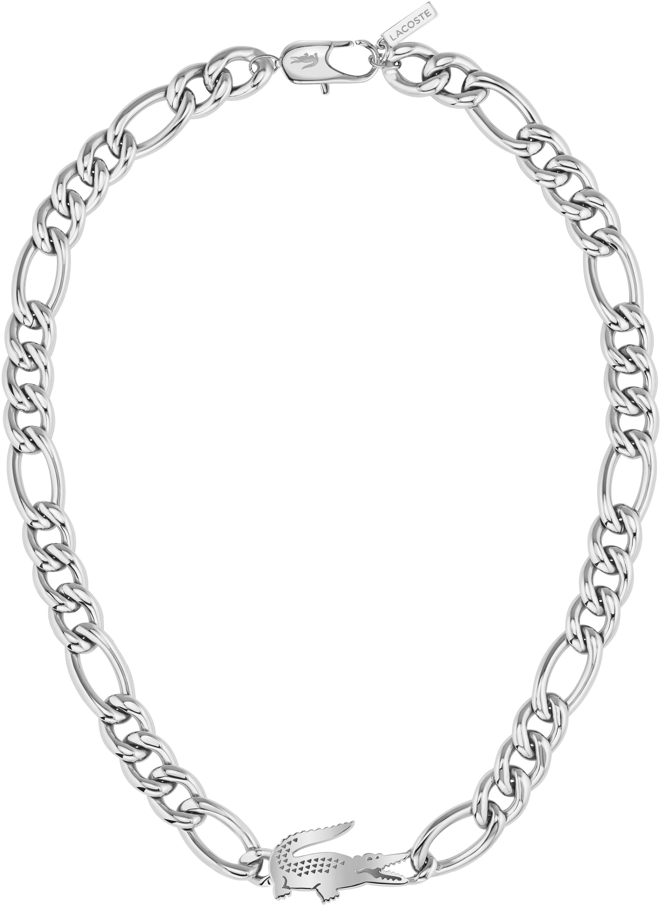 Edelstahlkette LACOSTE "CROCODILE", silber (edelstahlfarben), Halsketten, Damen, Edelstahl, L: 56, Edelstahlkette 2