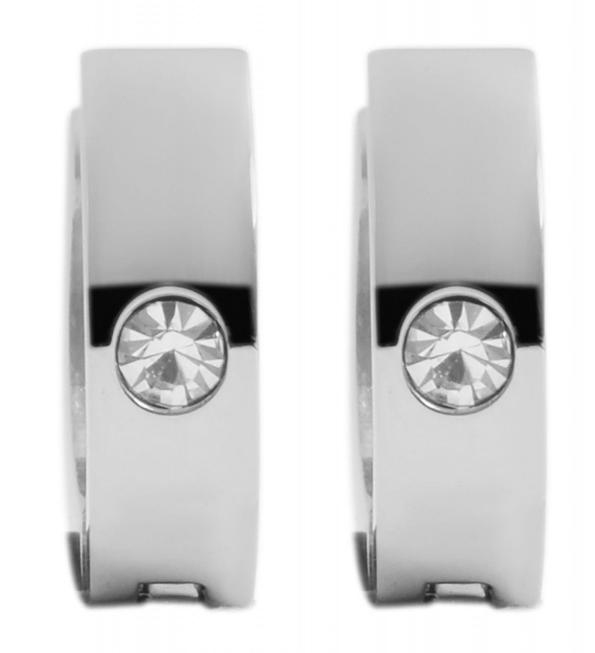 Adelia's Hoop Earrings White Steel 9 mm 2