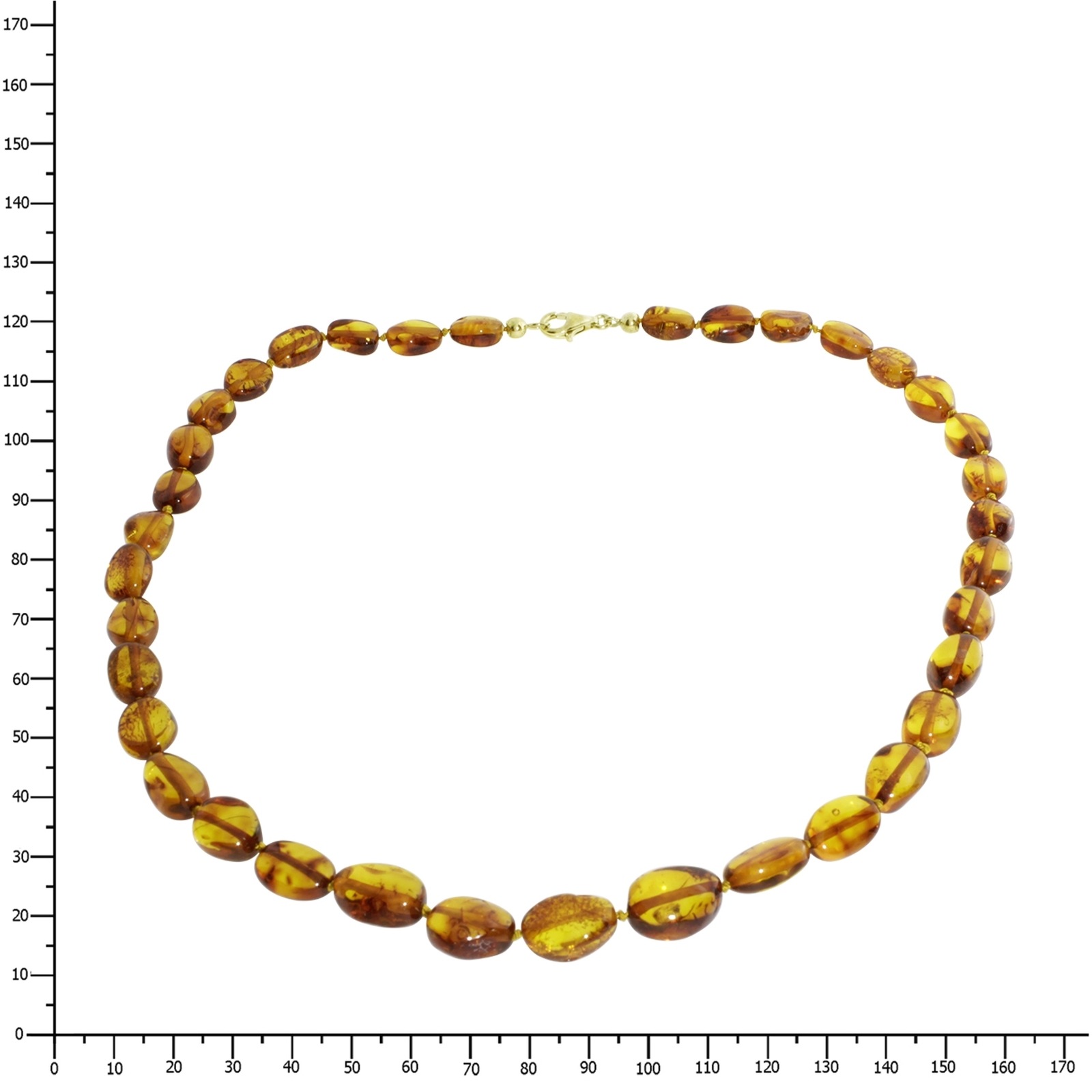 Kette ohne Anhänger OSTSEE-SCHMUCK "- Tocessa - Bernstein -" Gr. 42, braun (bernsteinfarben, braun), Halsketten, Damen, 42, Bernstein 5