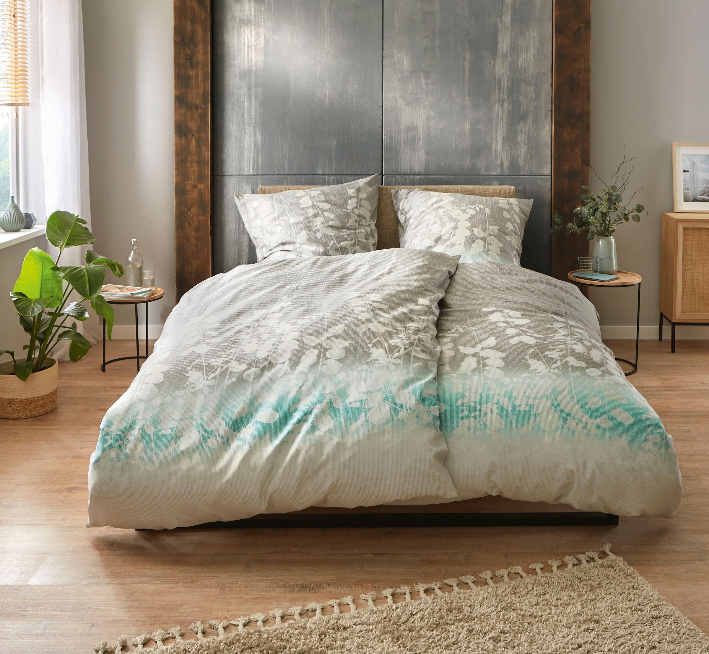 Kleine Wolke Bettwäsche "Calmaro" 2 Stk. mit Blättern günstig online kaufen