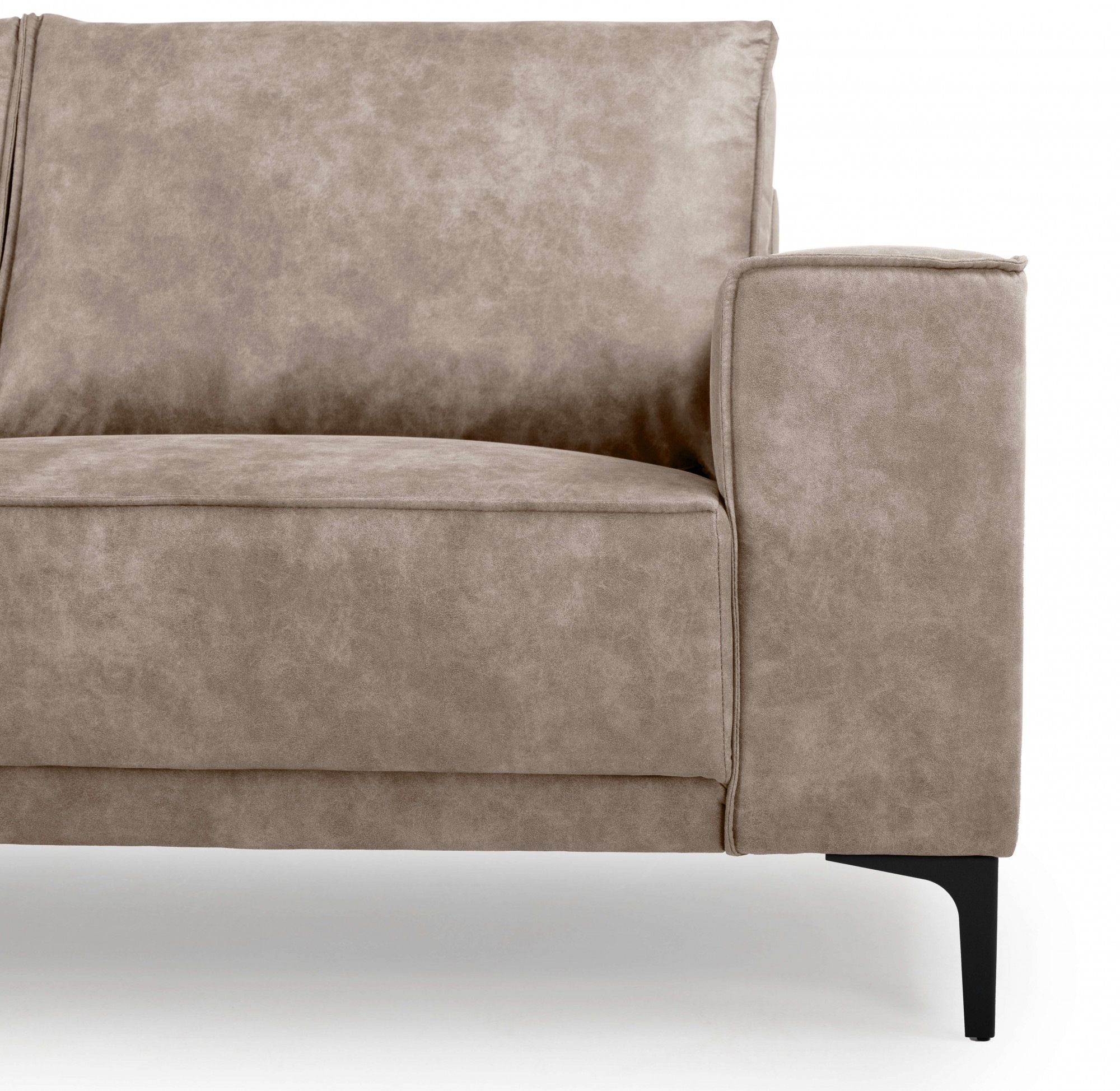 Places of Style Ecksofa »Polsterecke Oland, Struktur, Flachgewebe, Luxus-Microfaser, Boucle«, L-Form, 280 cm, Wellenunterfederung, Skandi-Design, Metallfüße