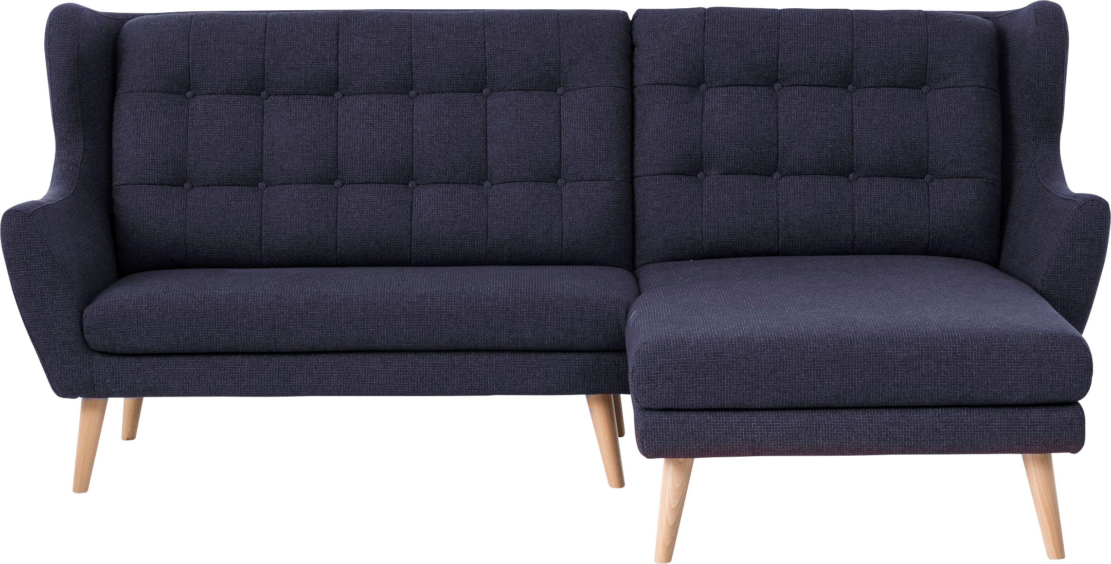Leonique Ecksofa »Louanne, L-Form«, mit Holzfüßen