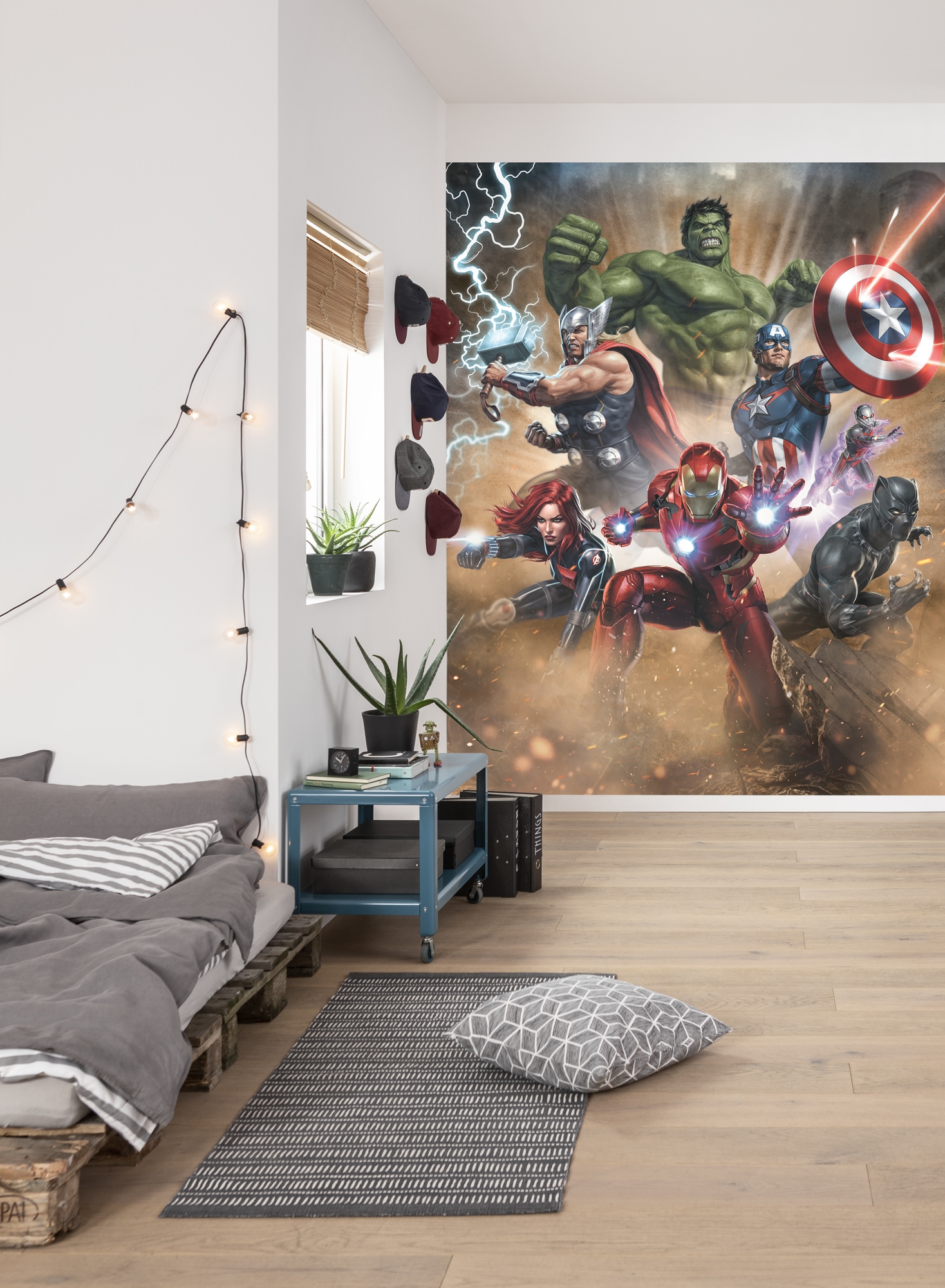 KOMAR Fototapete "Avengers Superpower", B/L: 200mm, Rollen:, bunt, Schlafzimmer, Tapeten, 200 x 250 cm (Breite x Höhe) - Tapete, Vlies, Wohnzimmer,