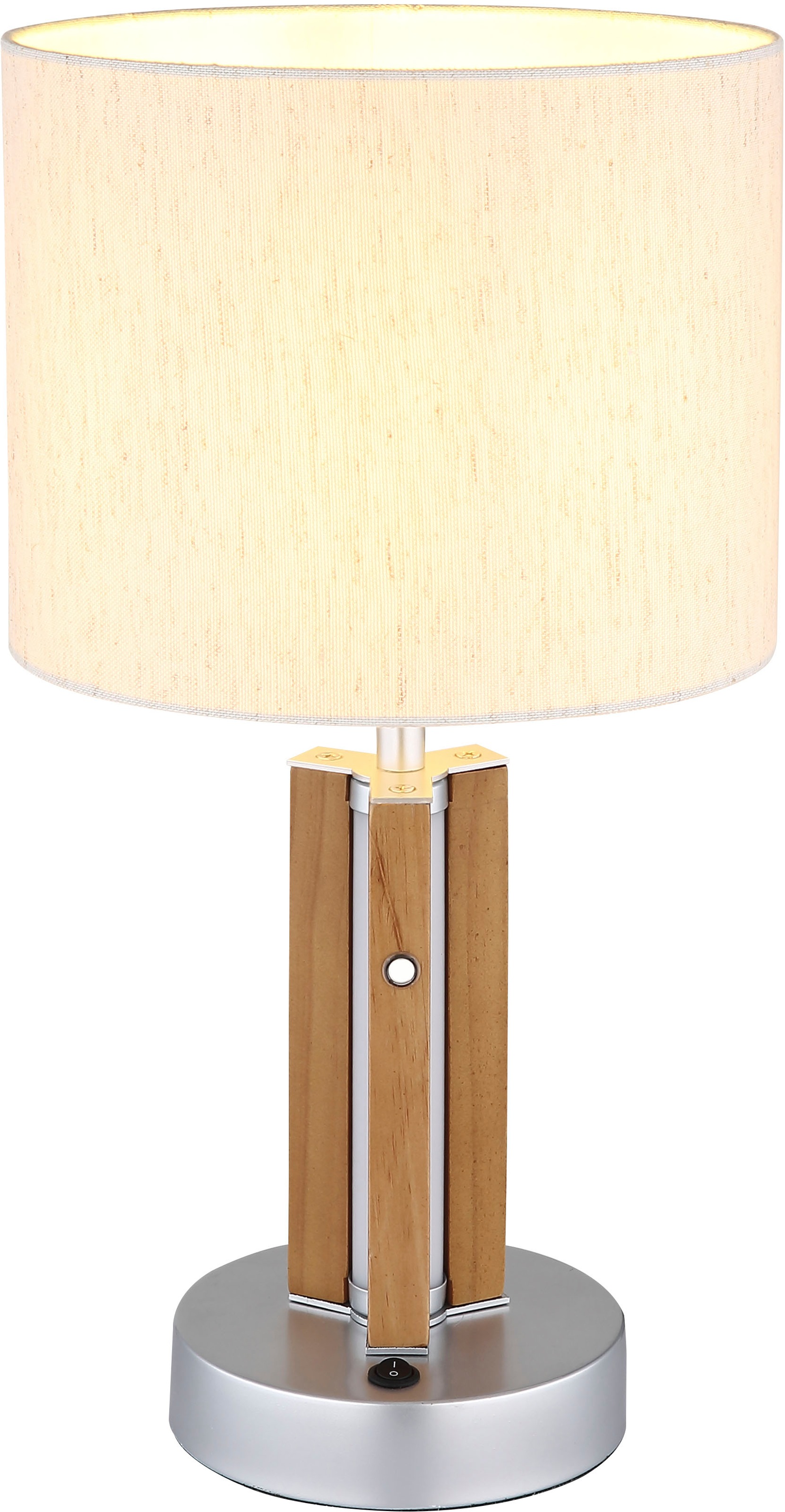 NOWA Tischleuchte »TAUGUS«, 1 flammig, Leuchtmittel E27 | ohne Leuchtmittel, Tischlampe, Textil, Touch Ein/Aus, Wohnbereich