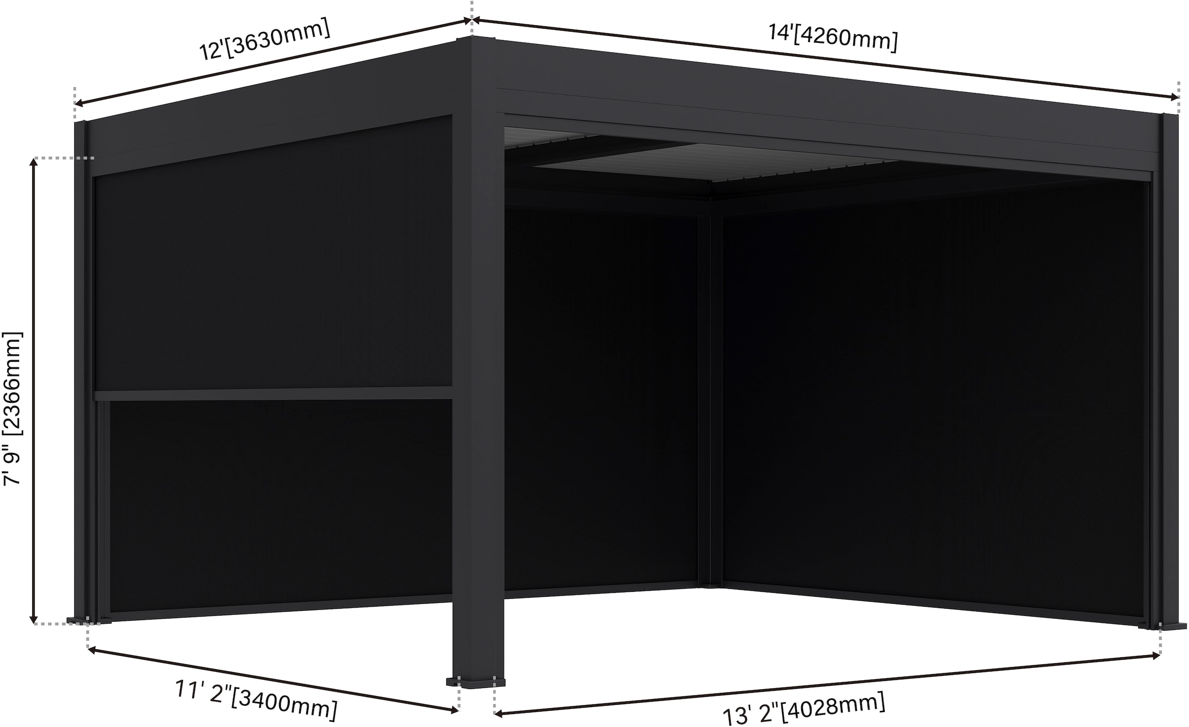 Paragon Pavillonseitenteil »für Pergola Grand Tuscan 14 Grau«