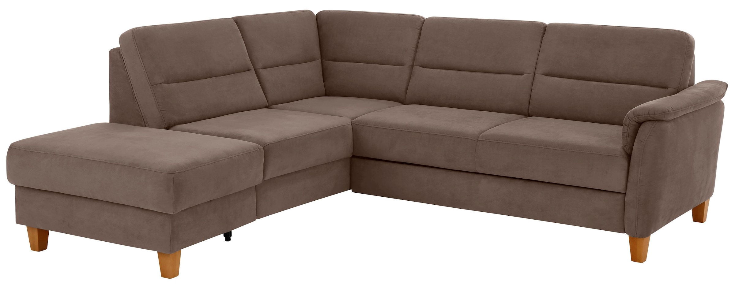 Home affaire Ecksofa "Palmera, L-Form, B: 236 cm, Bettfunktion & Bettkasten wählbar" Federkern-Polsterung, Sitzhöhe 48 cm, handgefertigt, stilvolles Design