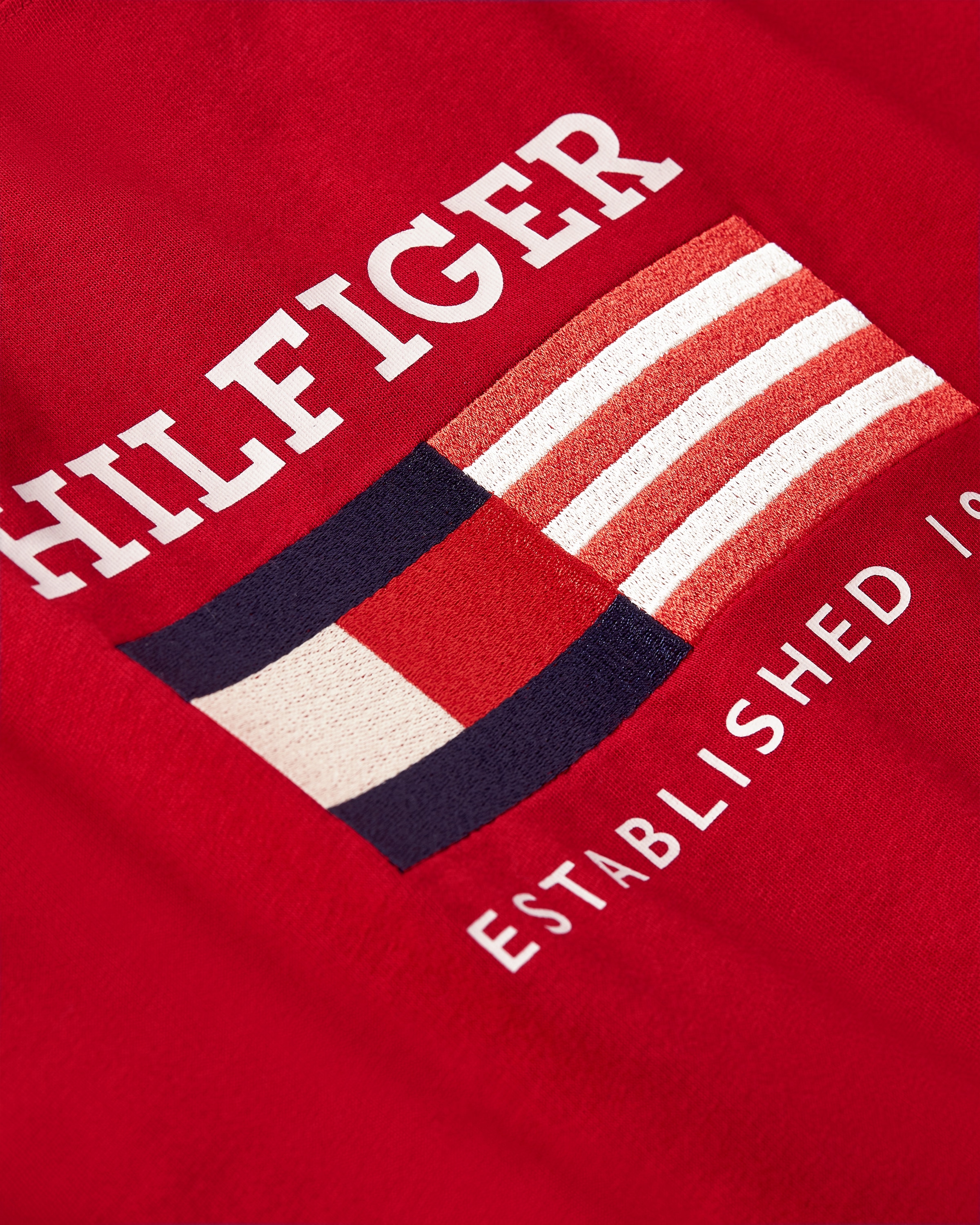 Tommy Hilfiger T-Shirt »AMERICANA MONOTYPE FLAG BOX TEE«, Mit markanter Stickerei