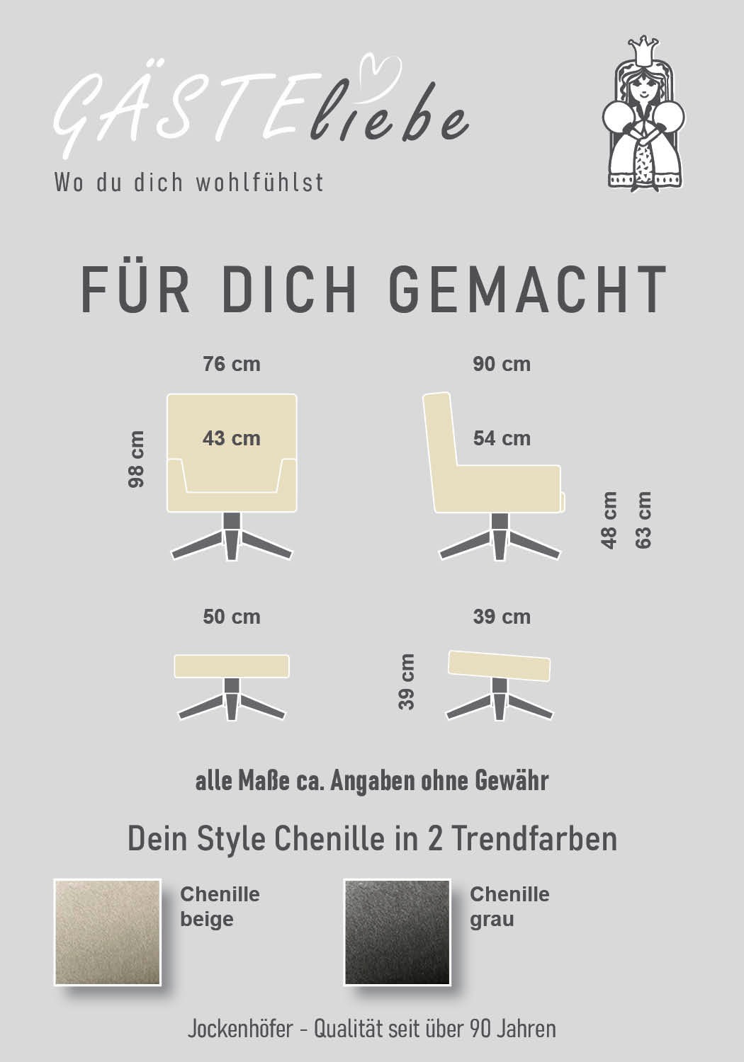 Jockenhöfer Gruppe Relaxsessel »Hawaii, B: 76 cm, Sitzhöhe: 48 cm« Set: mit Hocker, 360° Drehfunktion, feststellbare Wipp-Funktion