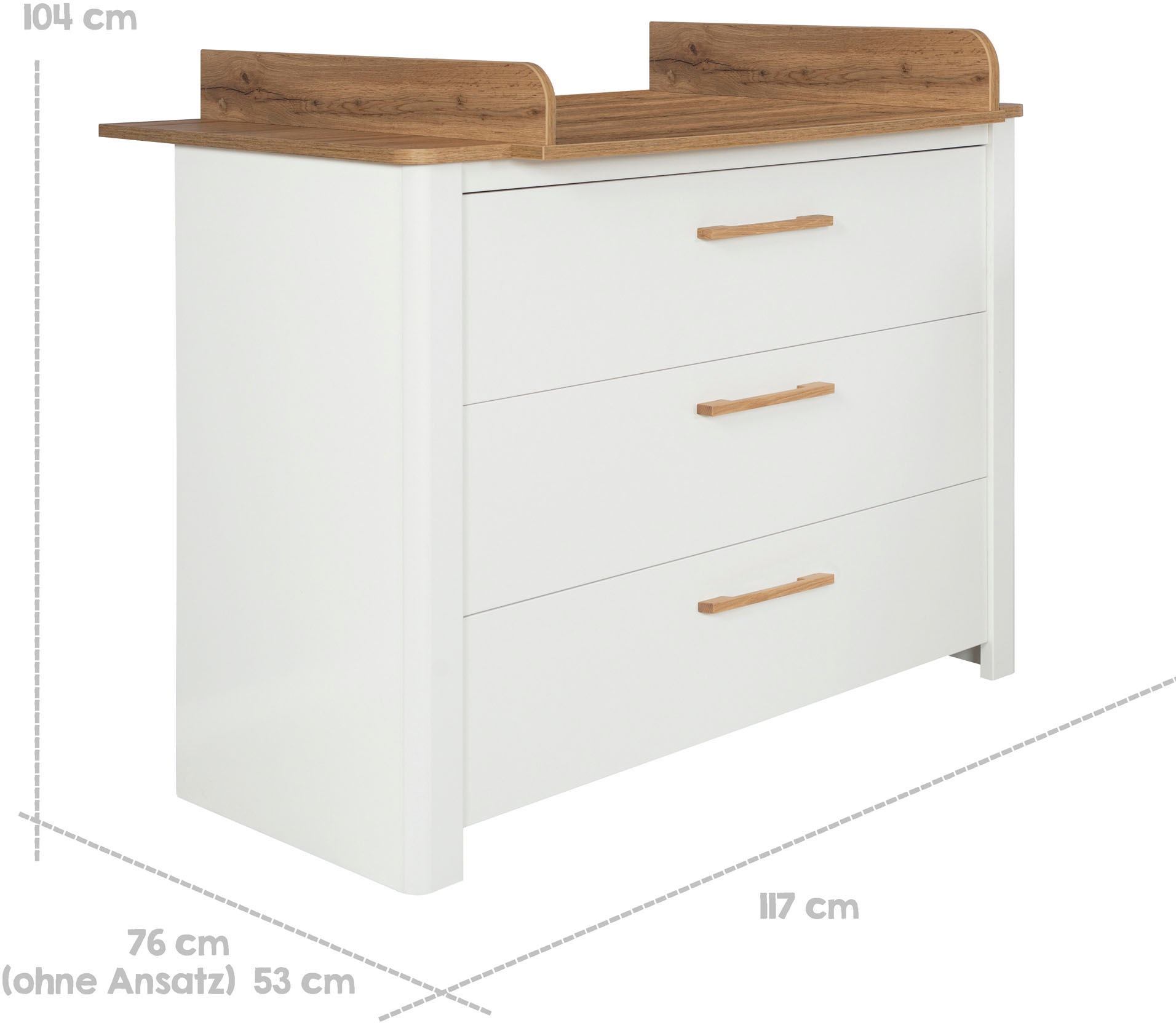 roba® Wickelkommode »Ava«, bis 15 kg, Made in Europe; zur Kommode umbaubar, 119 cm