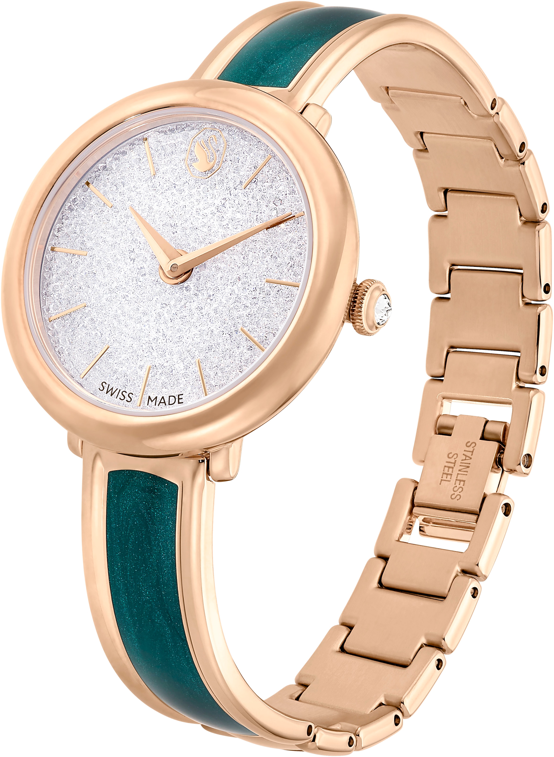 Swarovski Quarzuhr »CRYSTALLINE« Armbanduhr, Damenuhr, Swiss Made, Edelstahlarmband, analog