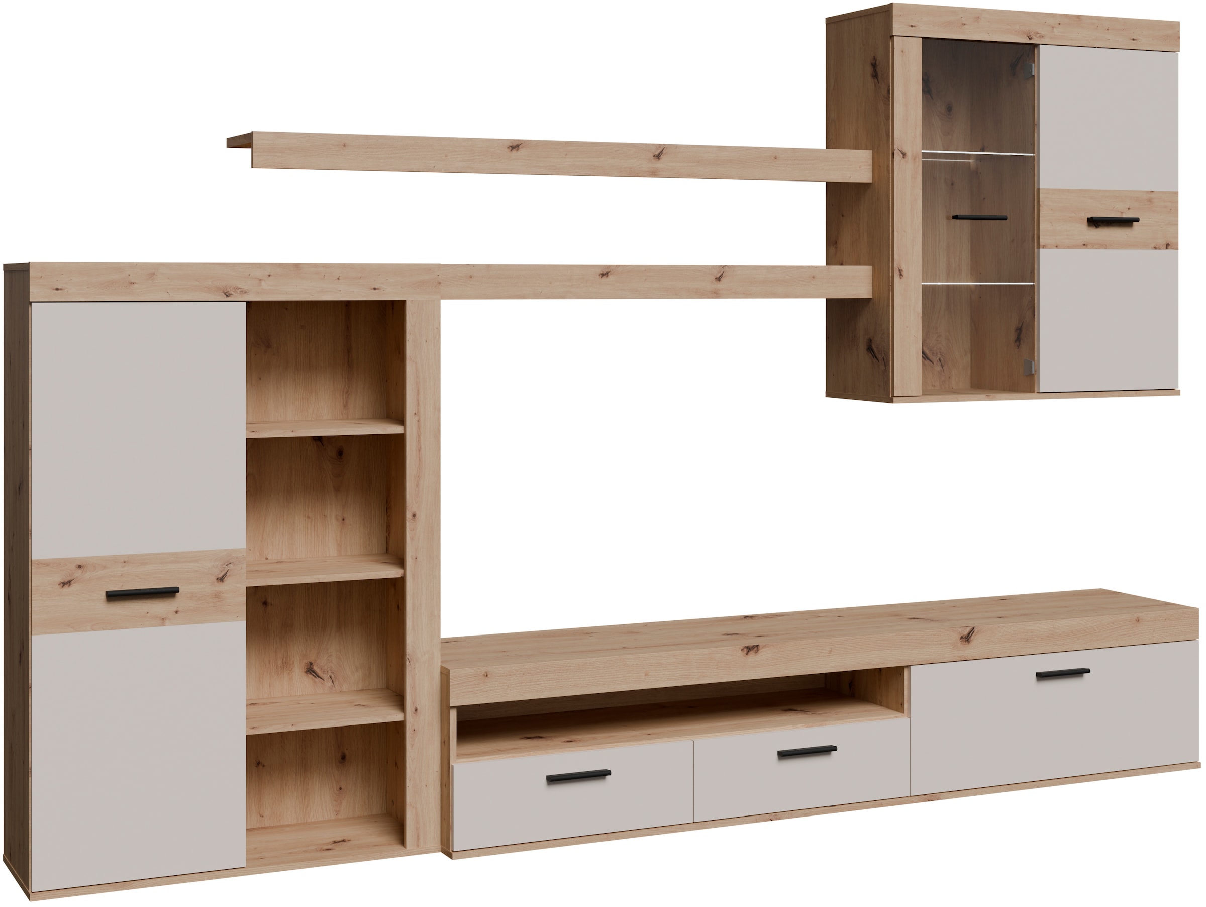 FORTE Wohnwand 5 tlg. B/H/T 300/22,9/41 cm günstig online kaufen