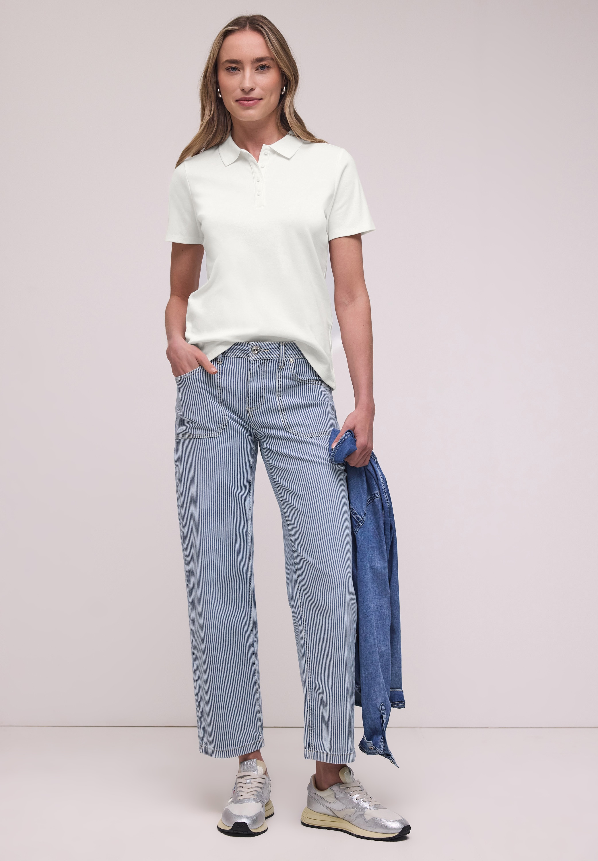 STREET ONE Poloshirt aus Baumwolle mit Stretchante