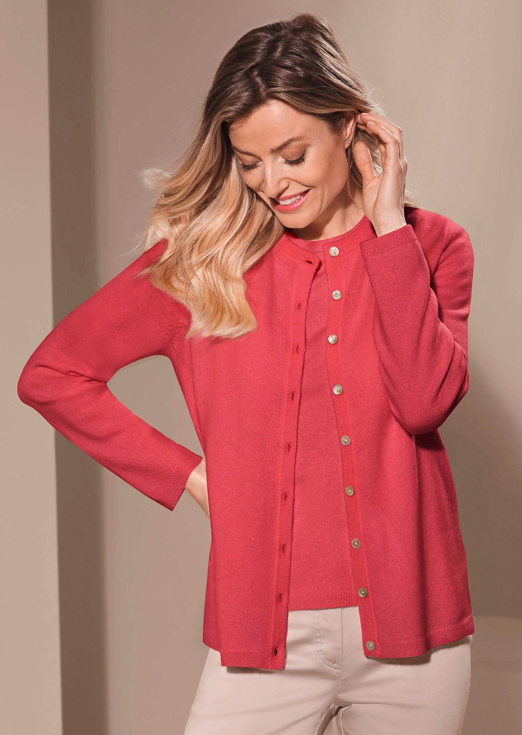 GOLDNER Strickjacke "Kaschmirstrickjacke mit Rundhalsausschnitt" günstig online kaufen