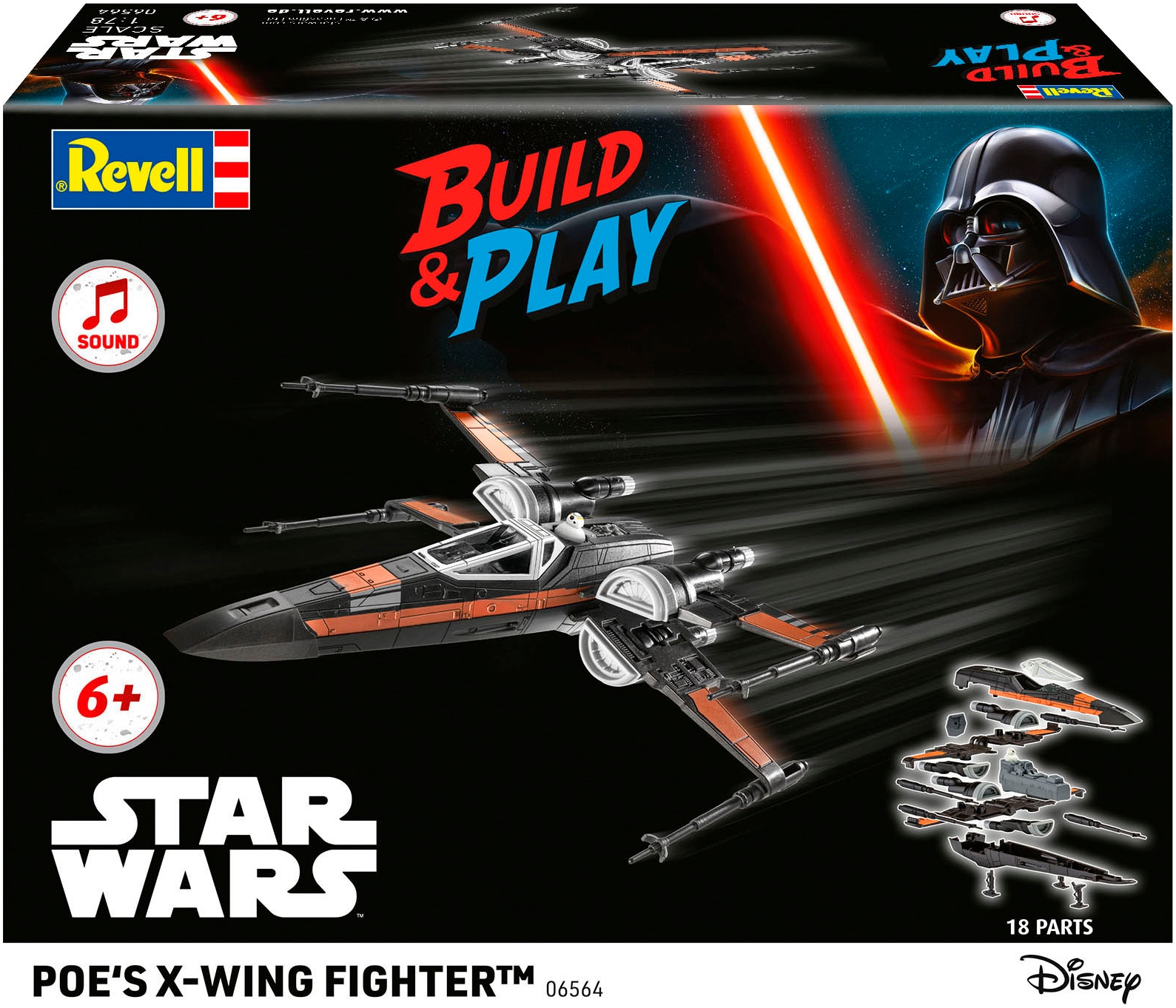 Revell® Modellbausatz »Build&Play, Star Wars Poe's X-Wing Fighter«, mit Sound