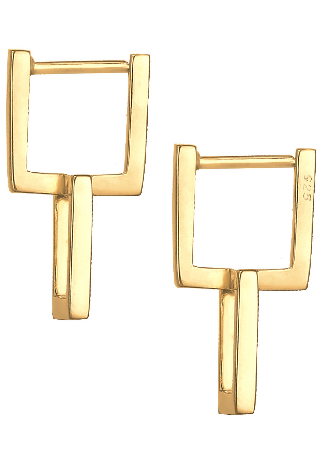 Elli Paar Creolen »Schmuck Geschenk Silber 925 Ohrringe Eckig Quadratisch Geo, 0301480320«