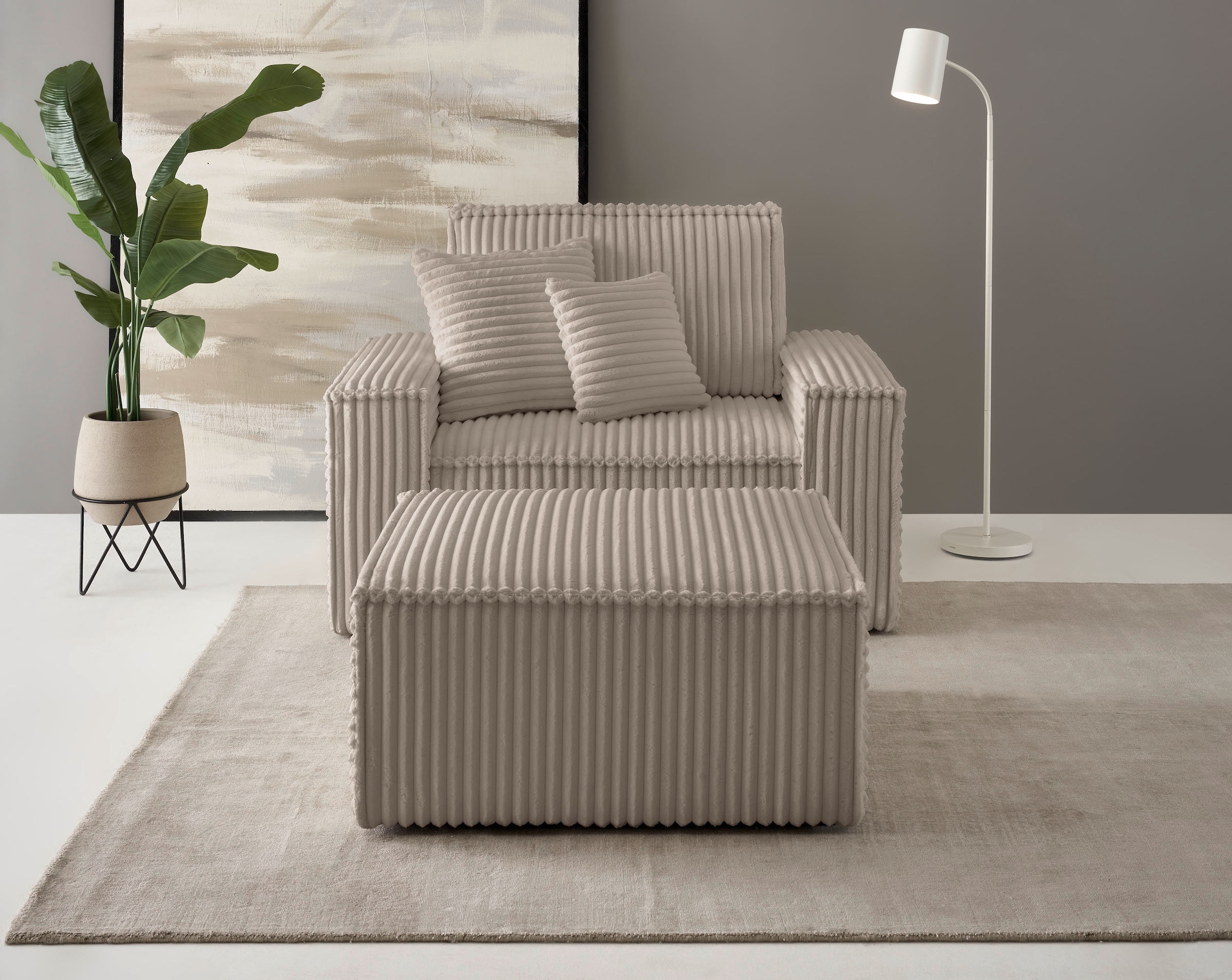 andas Loveseat »Finnley«, (2 St.), Loveseat und Hocker im Set, passend zur Polster-Serie Finnley