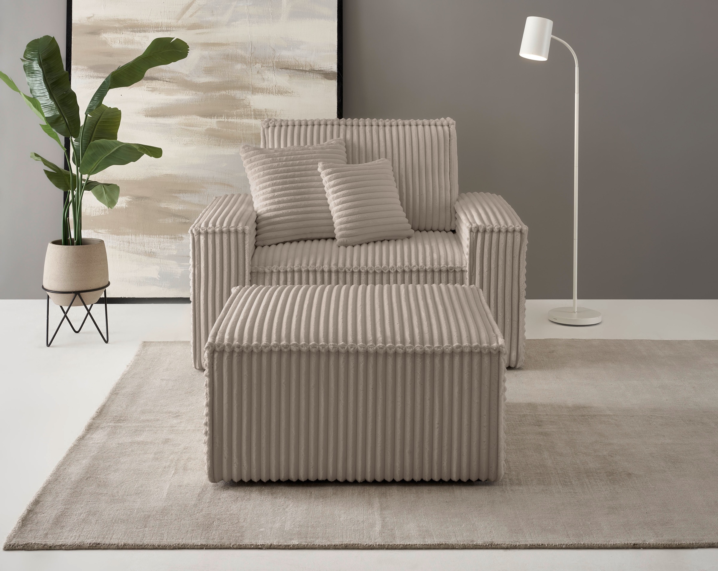 OTTO home Loveseat "FINNLEY, Loveseat & Hocker im Set, trendige Stoffe, ink günstig online kaufen