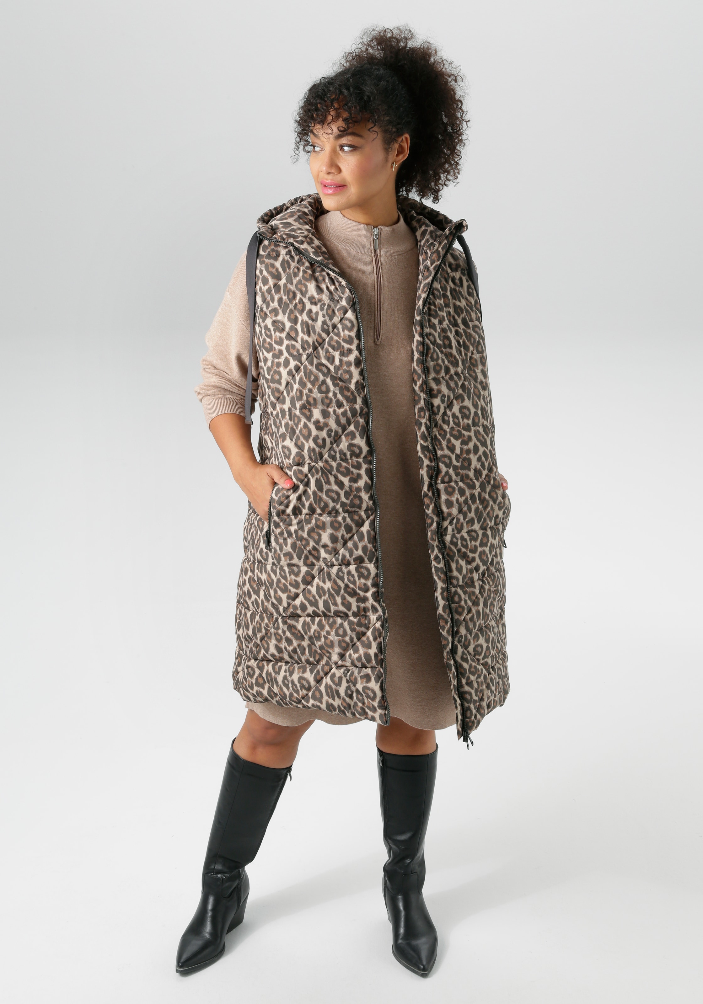 Aniston PLUS Steppweste im aktuellen Leoprint günstig online kaufen