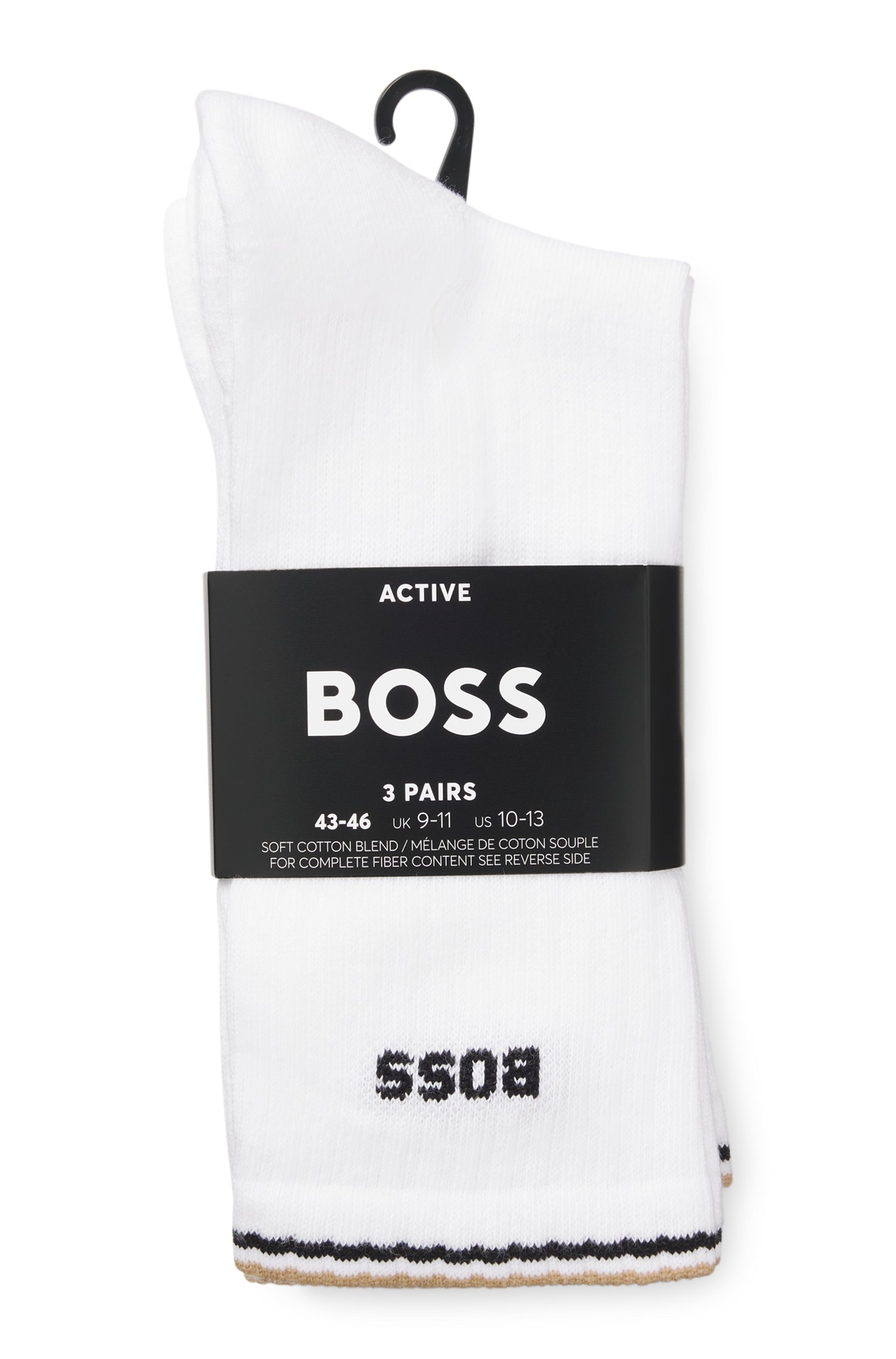 BOSS Socken »Rib Stripe« 3 Paar tlg. Rippstrick, verstärkte Fersen- und Zehenpartie