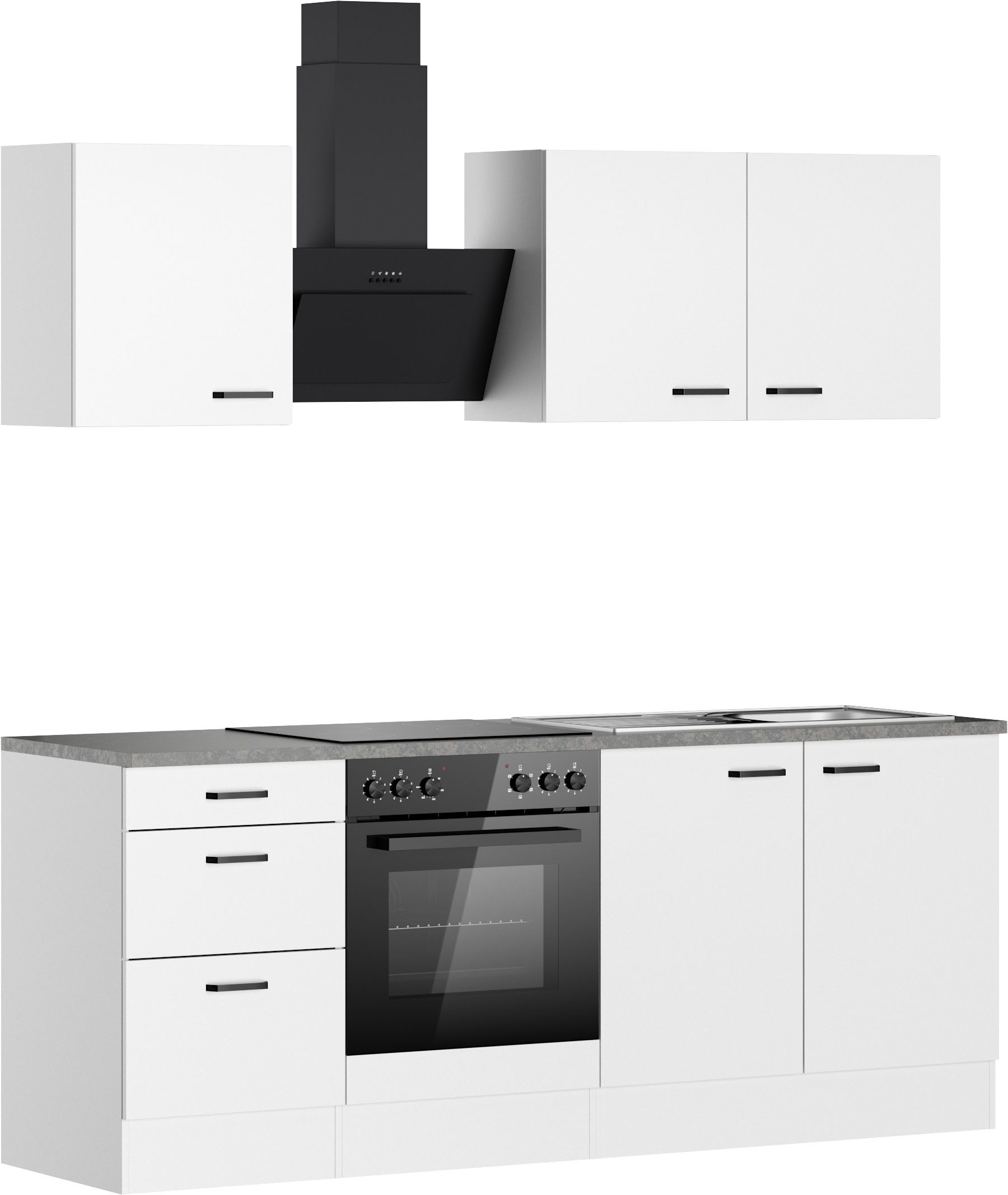 OPTIFIT Küchenzeile »OPTImulti« Breite 210 cm, wahlweise mit E-Geräten und Edelstahlspüle
