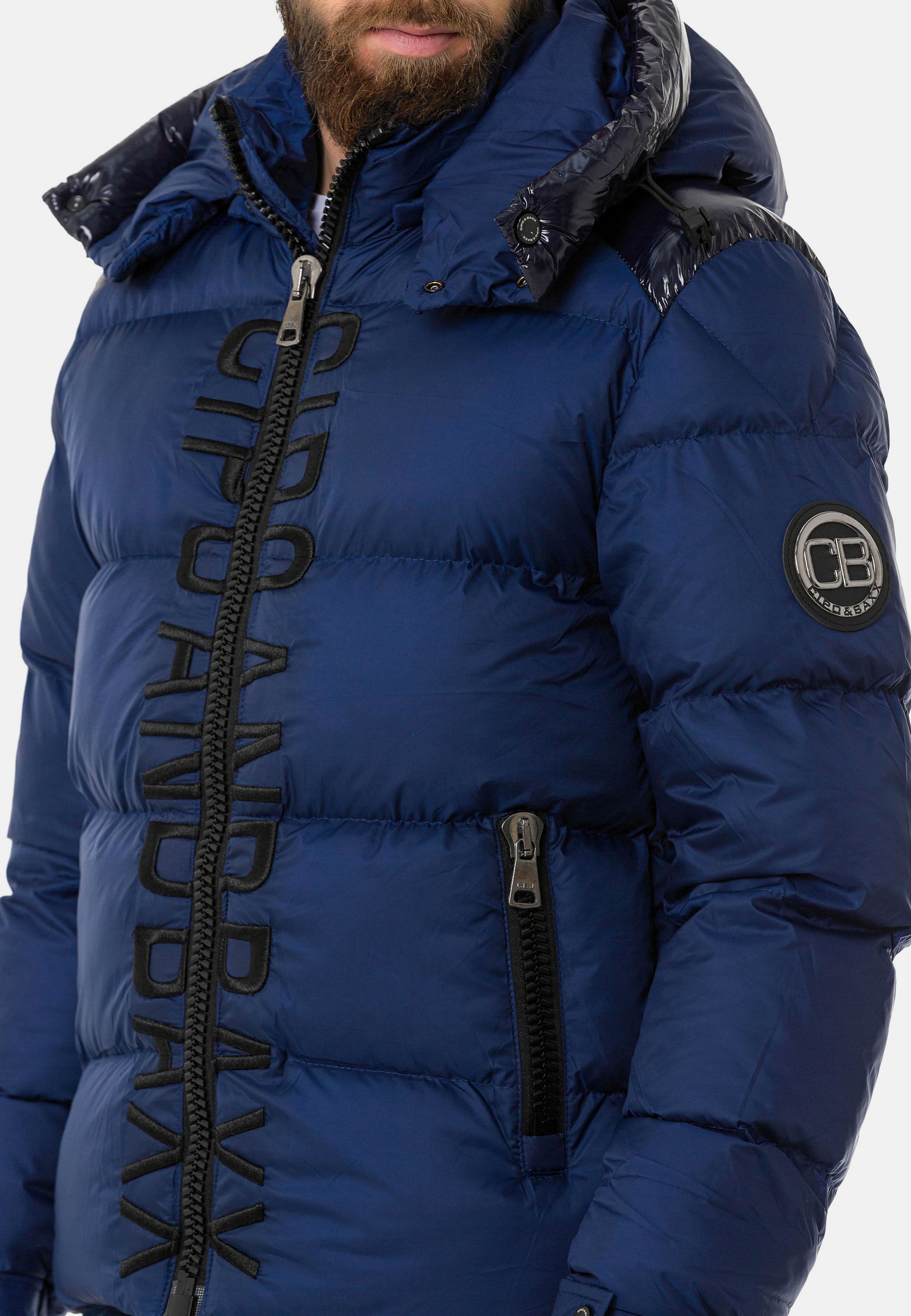 Cipo & Baxx Winterjacke »Winterjacke«, mit Kapuze, mit modischen Schriftzug
