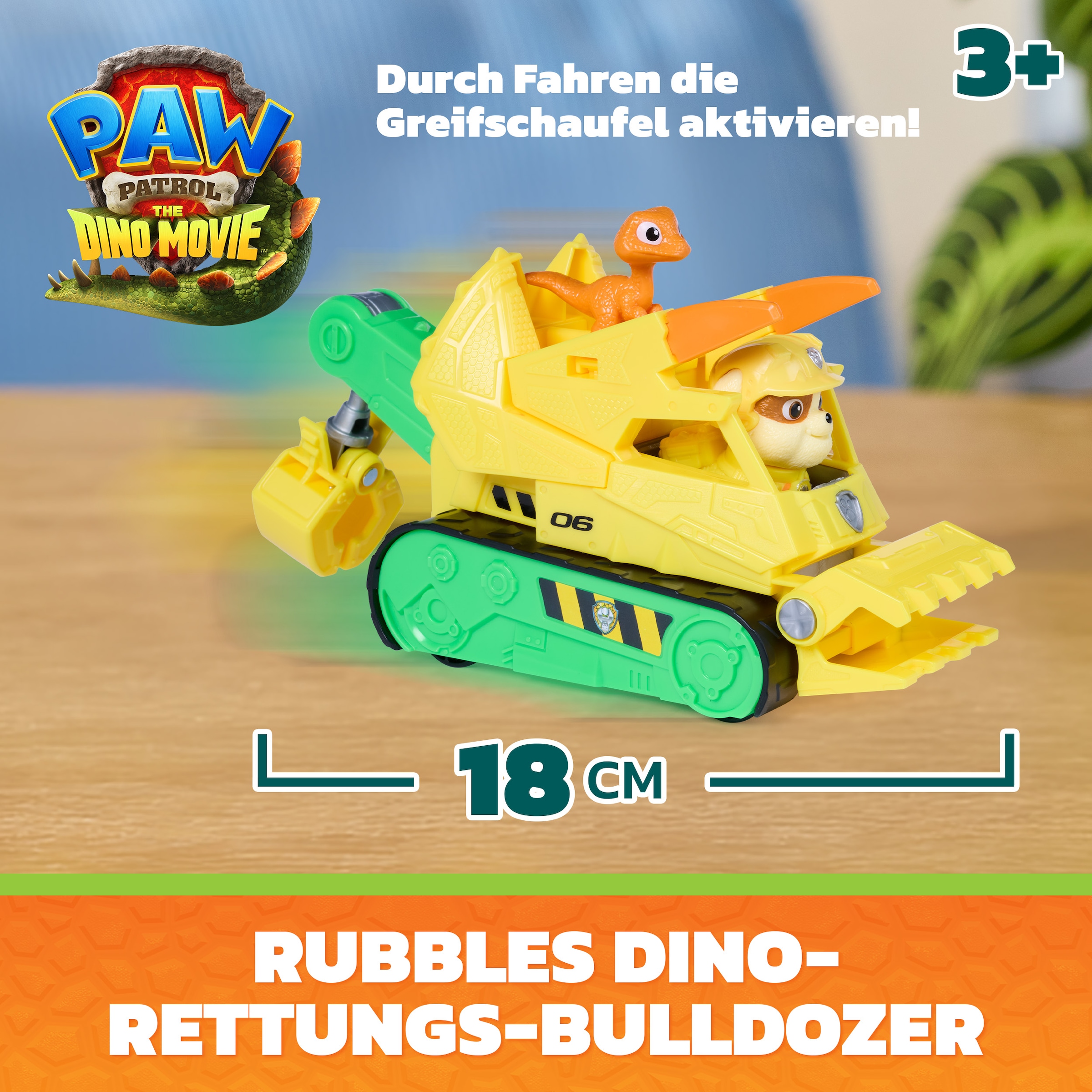 Spin Master Spielzeug-Auto »PAW Patrol: Der Dino Film, Rubbles Dino-Rettungs-Bulldozer«