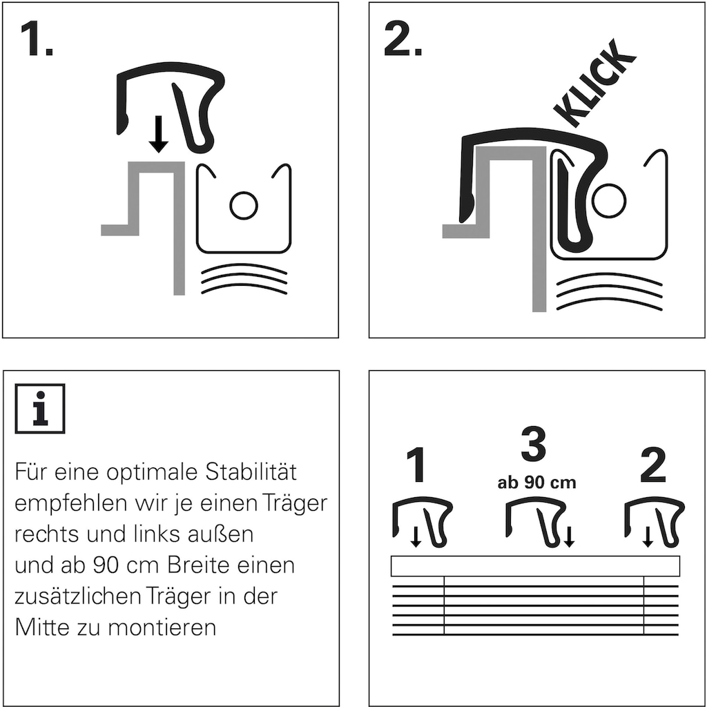 GARDINIA Sichtschutzbefestigung »Klemmhalter für Aluminium-Jalousien«, (3 St.)