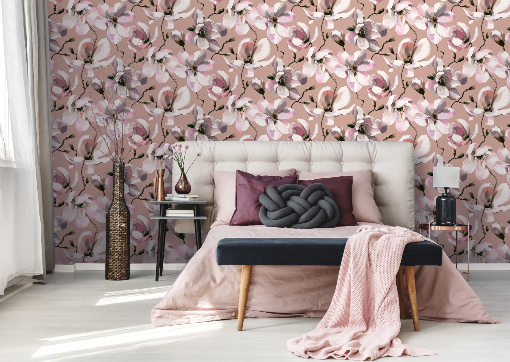Marburg Vliestapete "Tapete Malerische Blüten" floral geprägt moderne Vliestapete für Wohnzimmer Schlafzimmer Küche