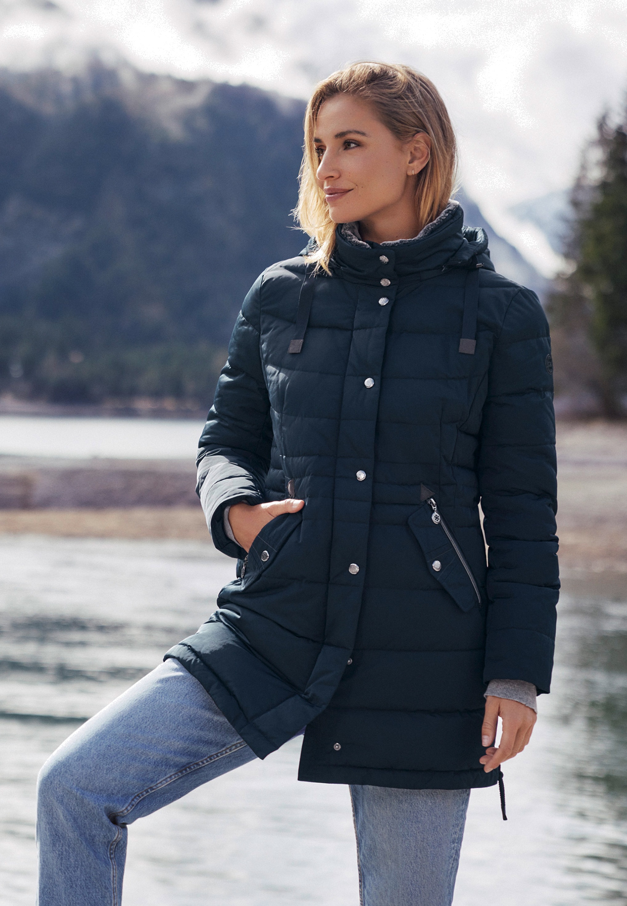 Gil Bret Steppjacke »Damen mit Kunstfellkragen« mit Kapuze