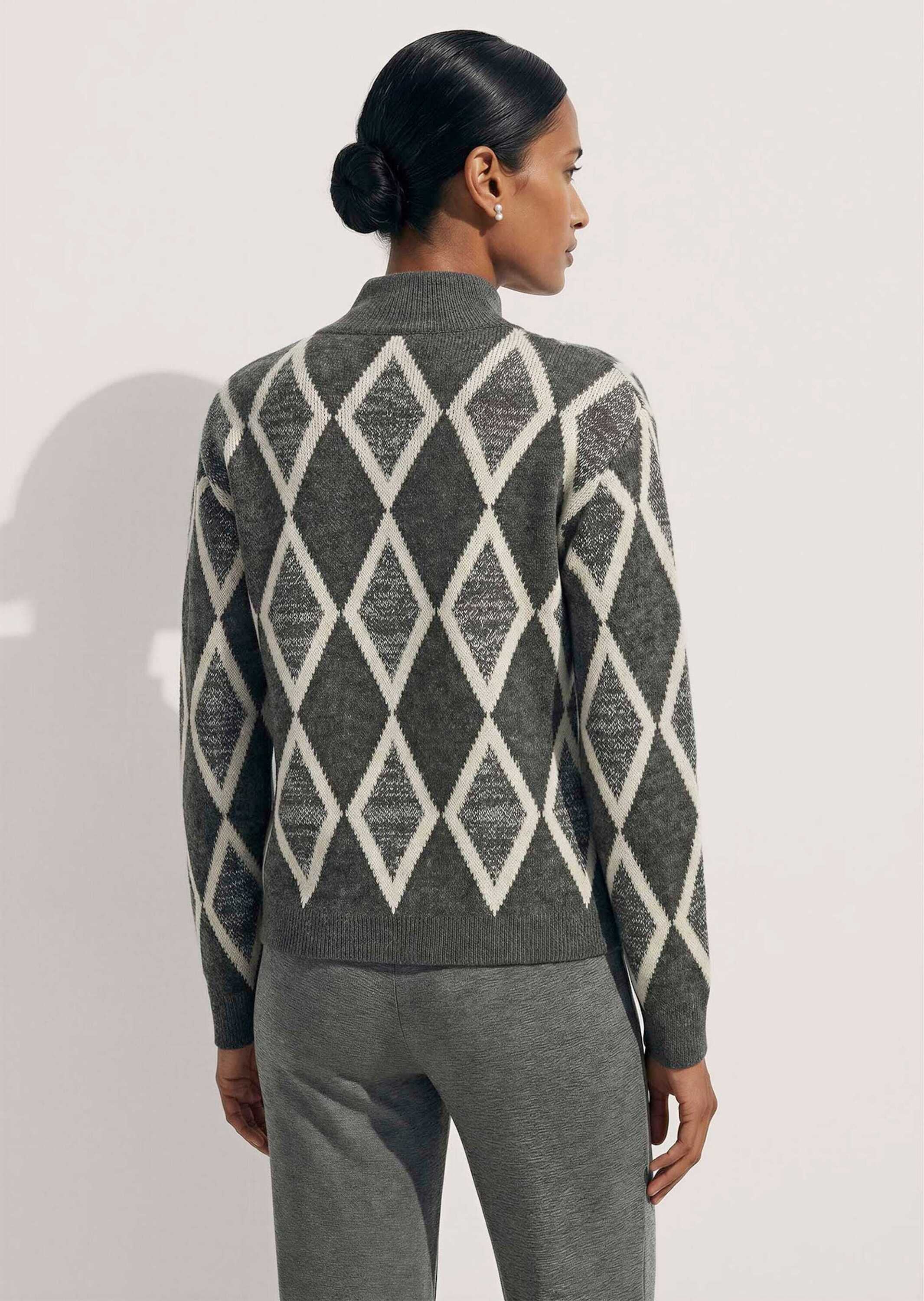 MADELEINE Longpullover »Pullover Rauten-Pullover mit Glanzgarn«