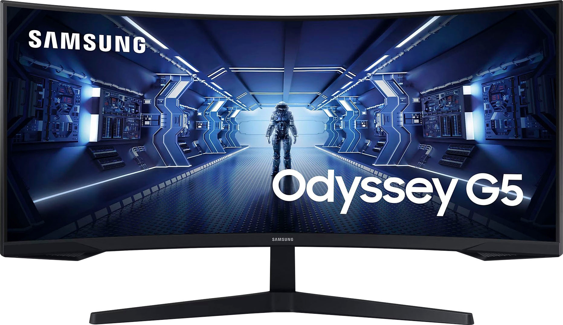 Samsung Curved-Gaming-LED-Monitor »Odyssey G5 C34G55TWWP«, 86 cm/34 Zoll, 3440 x 1440 px, WQHD, 1 ms Reaktionszeit, 165 Hz, 1ms (MPRT)