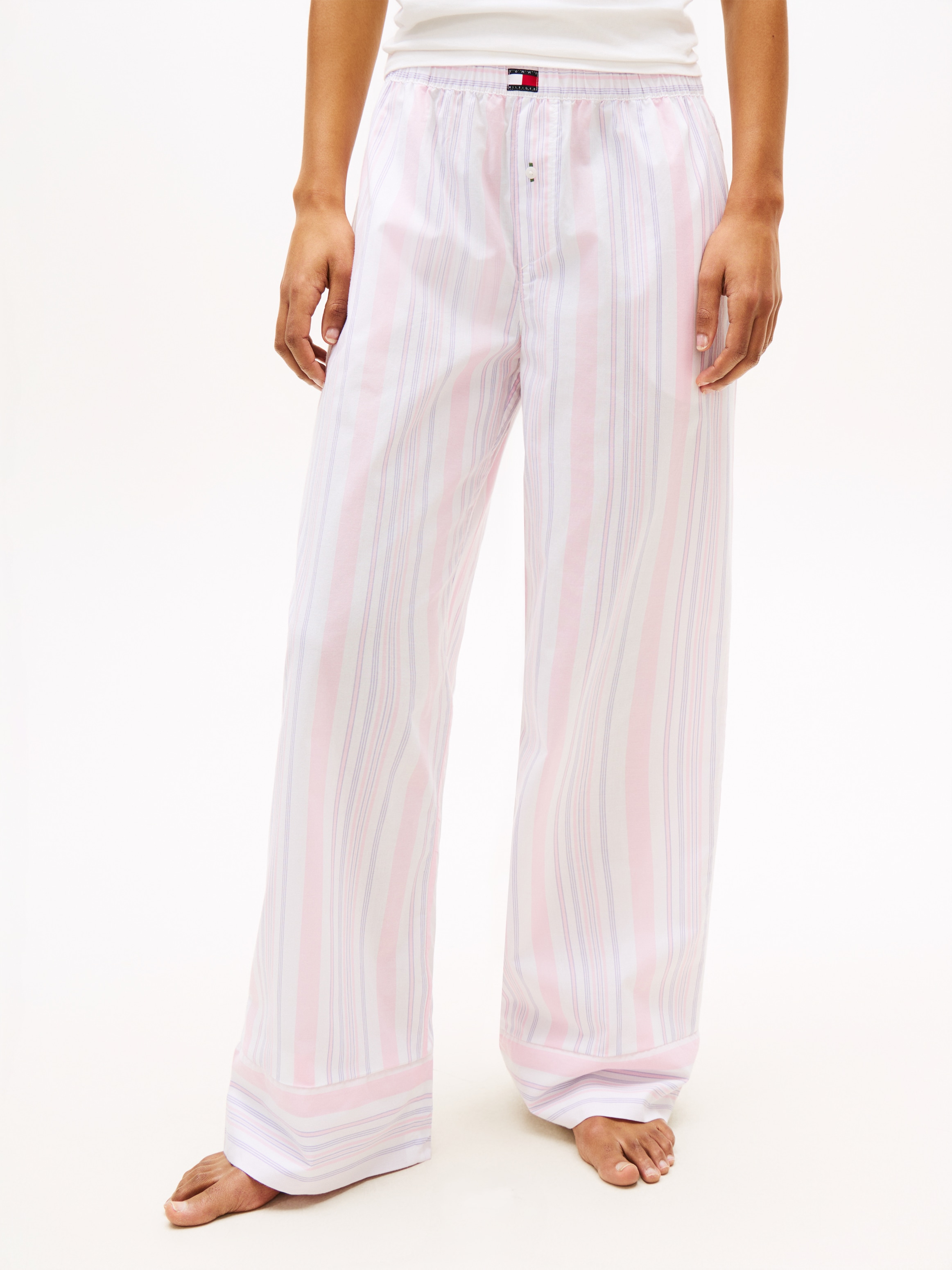 Tommy Hilfiger Underwear Pyjamahose "POPLIN STRIPE PANTS" mit Elastikbund mit Label-Aufnäher