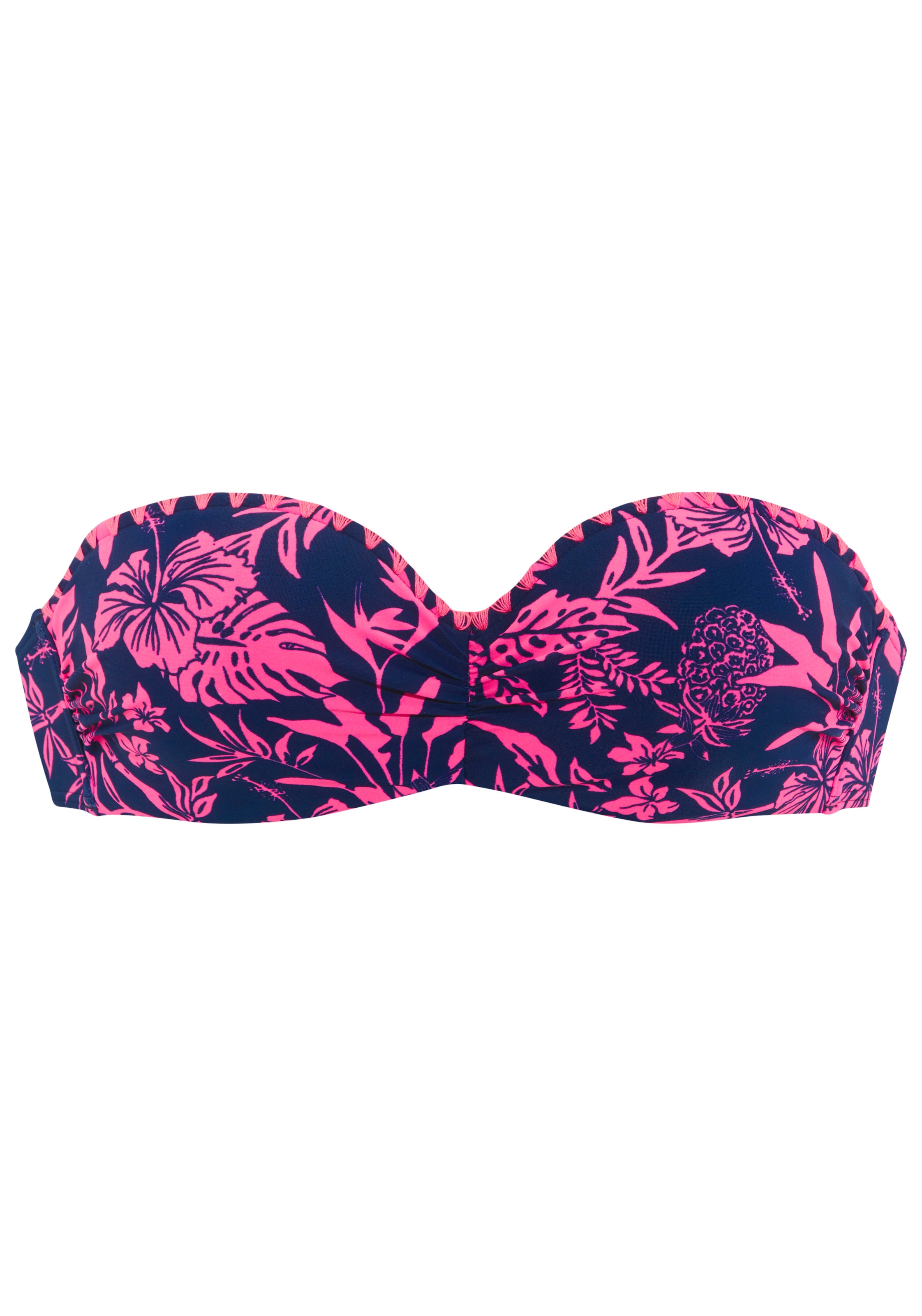 Venice Beach Bügel-Bandeau-Bikini »Kensi«, mit kontrasfarbener Häkelkante