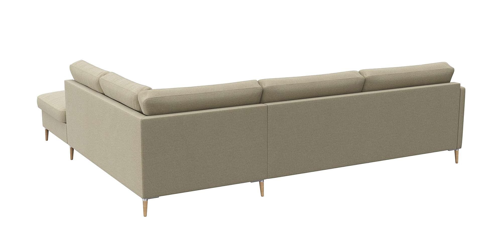 FLEXLUX Ecksofa »Fiore, super Sitzkomfort durch Kaltschaum im Sitz, L-Form«, schmale Armlehnen, Füße Alu+ Eiche