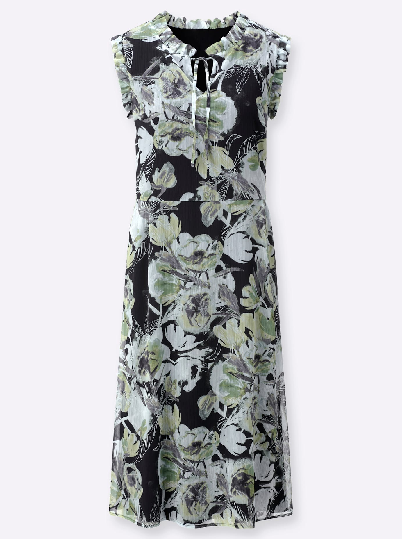 Creation L Chiffon-Kleid Schwarz/Lindgrün Gr. 52 3