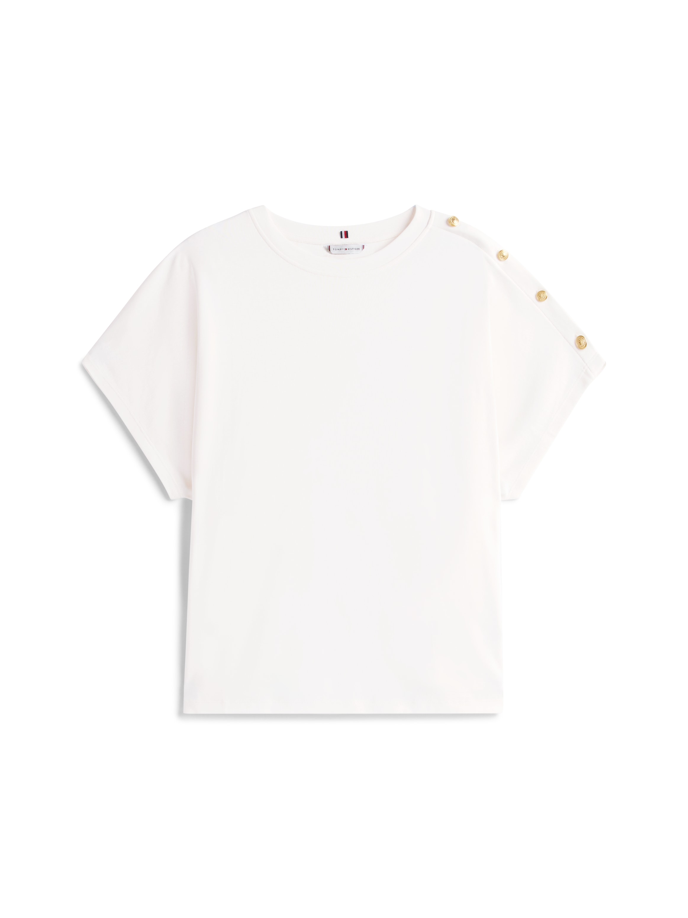 Tommy Hilfiger Curve Kurzarmshirt »CRV GOLD BUTTON SS TEE«, in großen Größen
