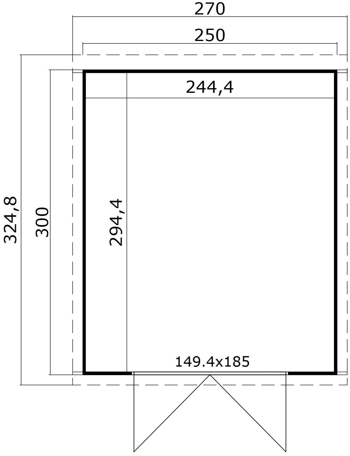 LASITA MAJA Gartenhaus »Zambezi 5«, Blochbohlenhaus 28mm, Fundamentmass 2500x3000, Schwedenrot