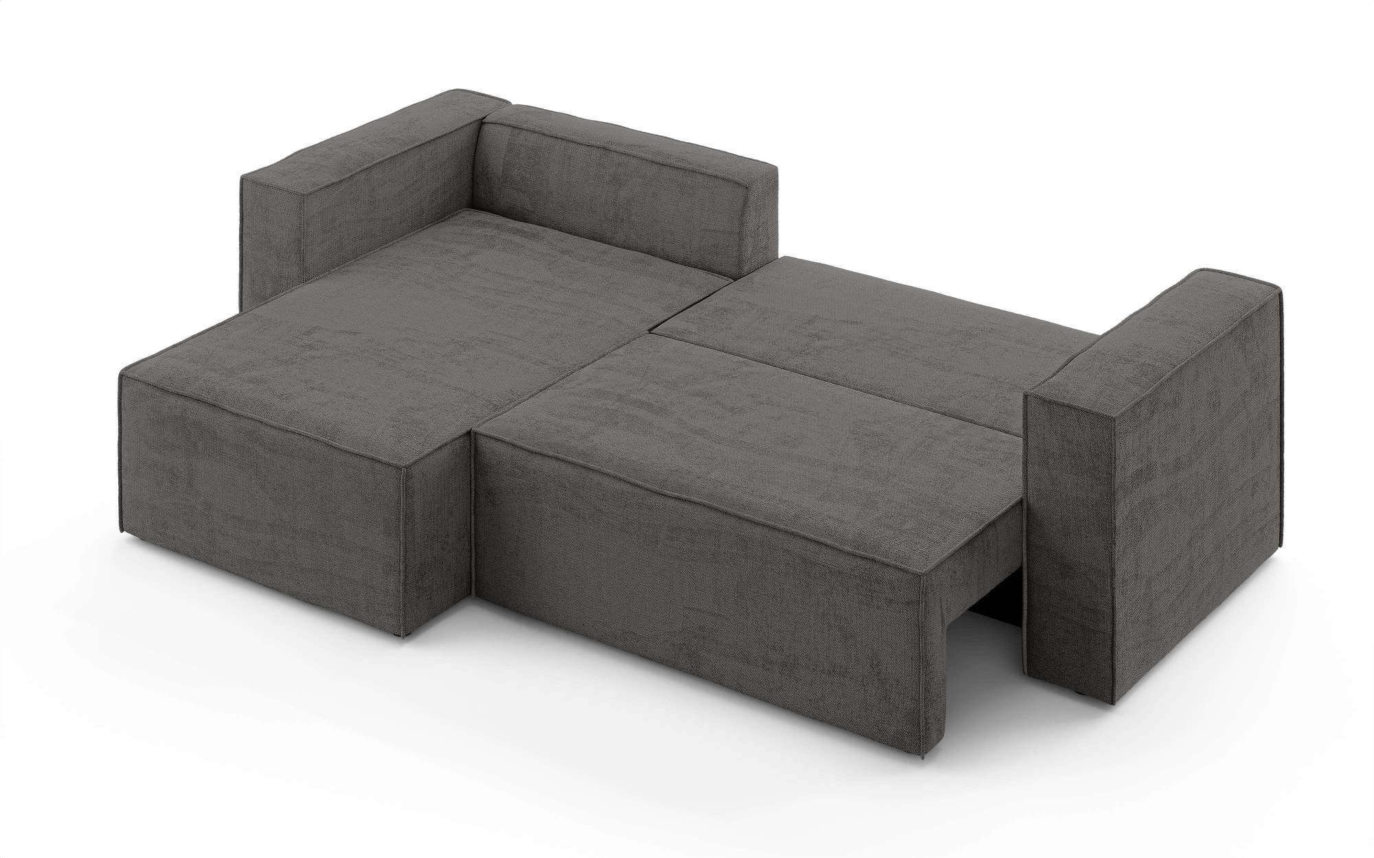 INOSIGN Ecksofa »LINCOLNVILLE mit Bettfunktion und Bettkasten, Maße B/H/T 244/76/150 cm«, L-Form mit Wellenunterfederung, Recamiere beidseitig montierbar