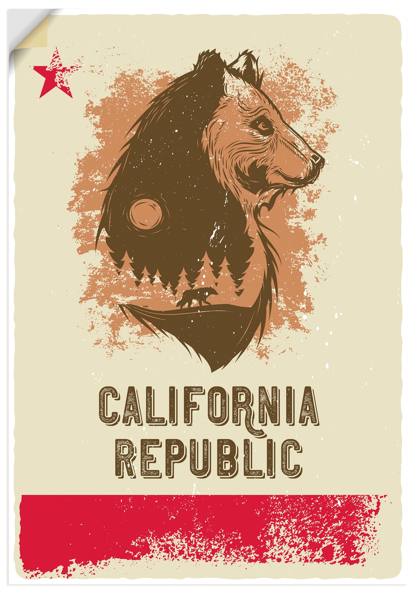 Artland Wandbild "Kalifornische Republik" 1 Stk. tlg. als Alubild, Leinwandbild, Poster, Wandaufkleber in verschied. Größen