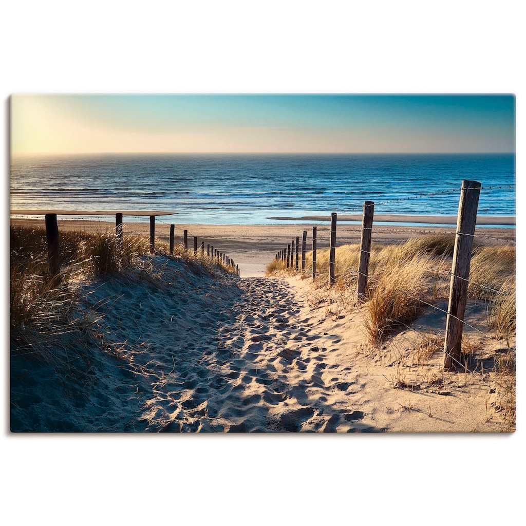 Artland Wandbild »Weg zum Nordseestrand Sonnenuntergang«, Strand, (1 St.)