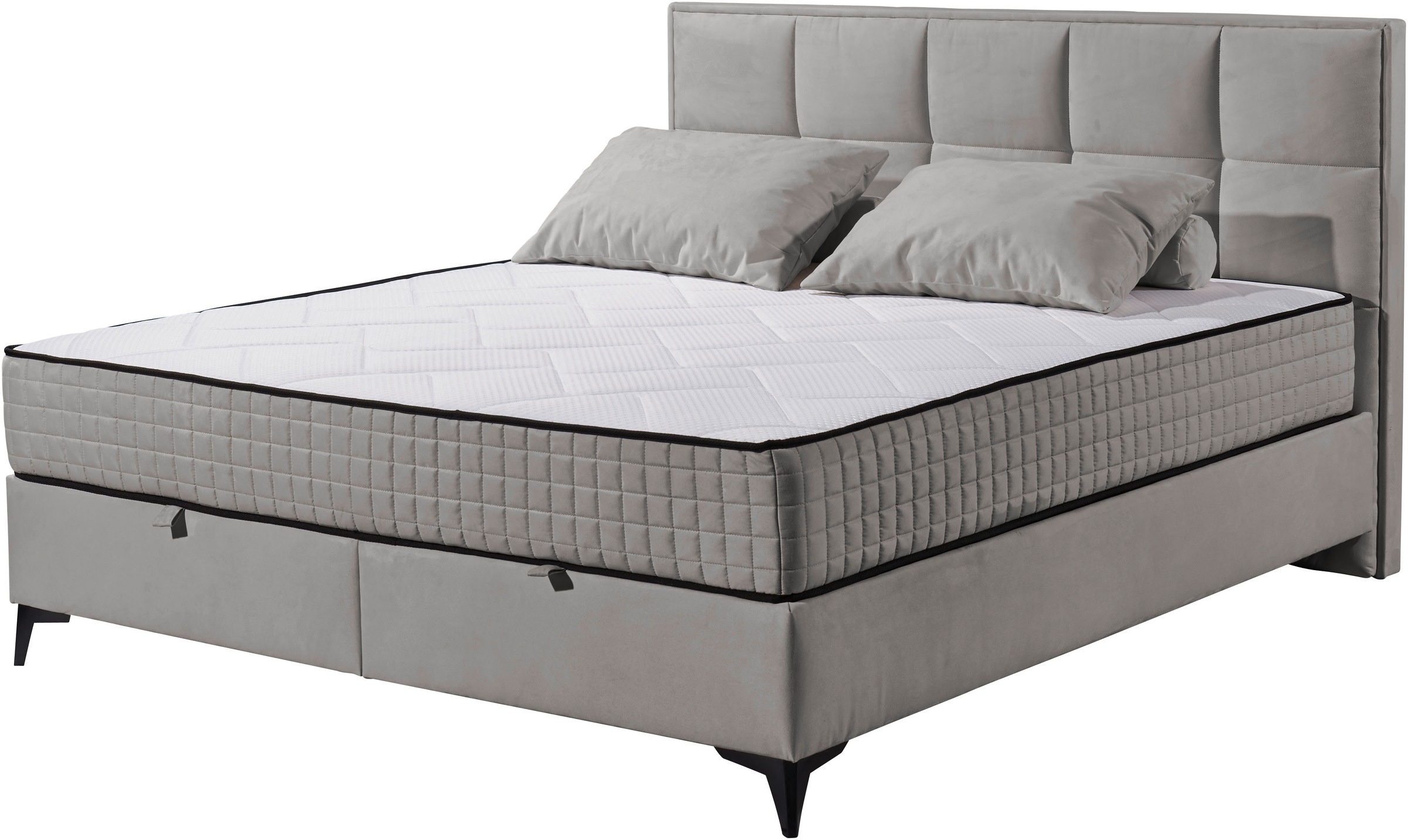 ED EXCITING DESIGN Boxbett »Monroe inkl. Bettkasten, erhältlich in den Breiten 160cm & 180cm«, Duo-Matratze - feste Seite mit Kokosmatte