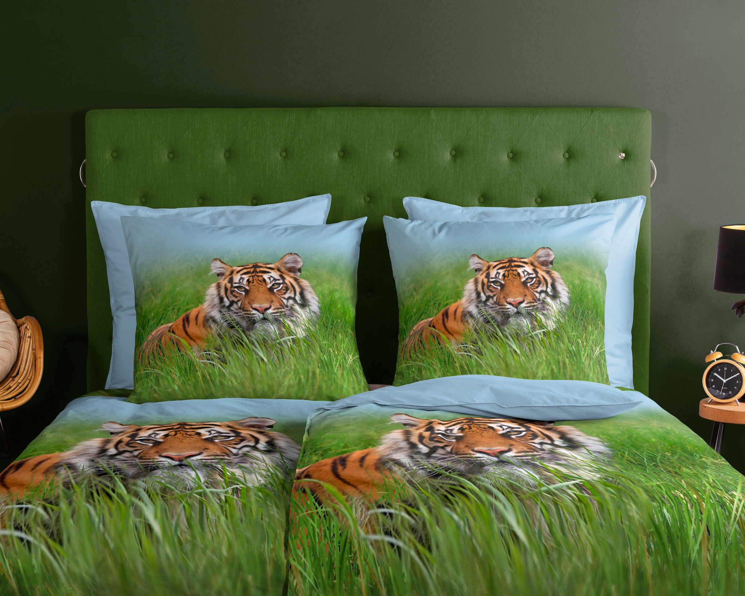 Thumbnail - good morning Wendebettwäsche "Silencet" 2 Stk. 100% Baumwolle, 2 Teilig, 135x200, Reißverschluss, Wendeoptik, Tiger