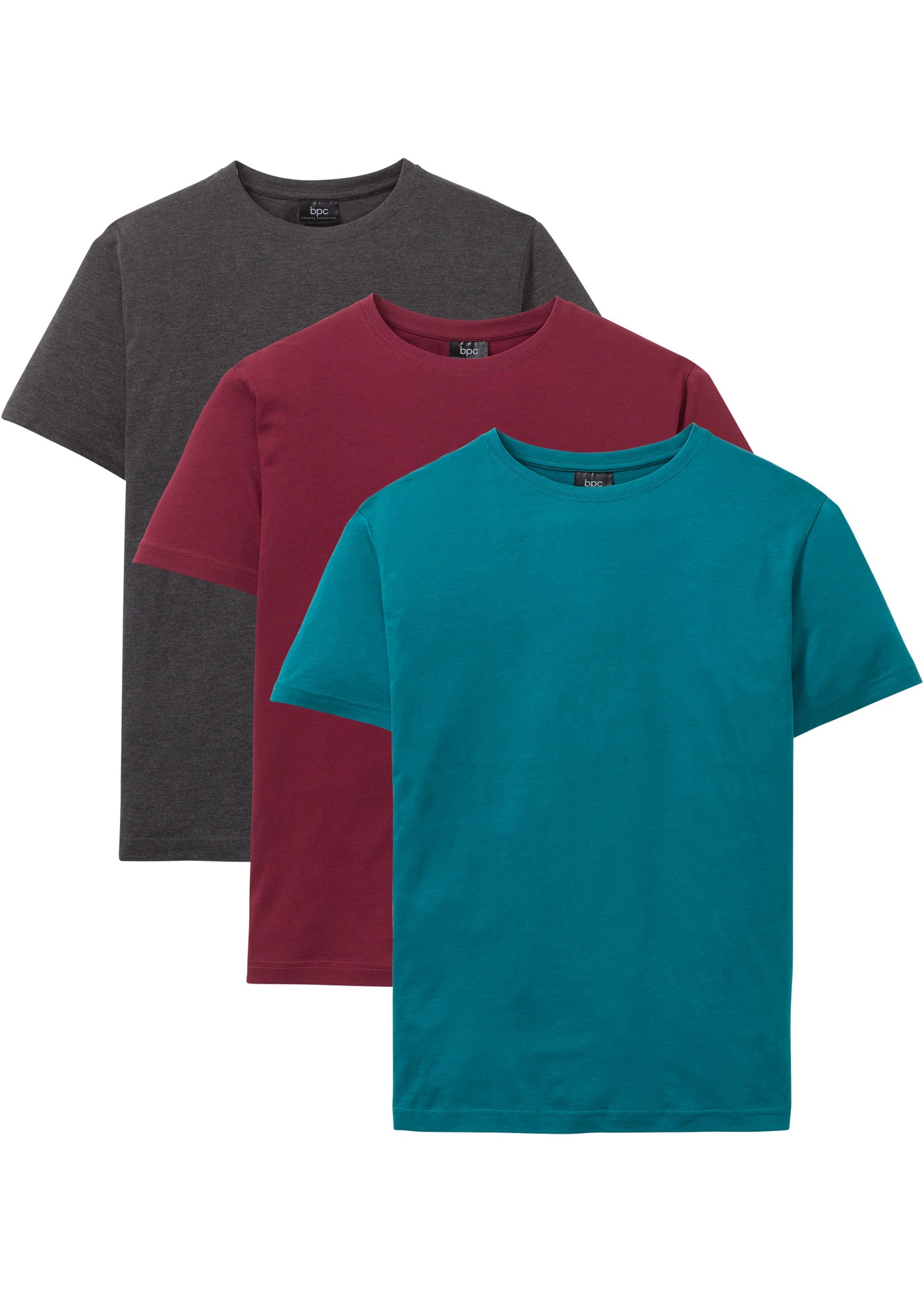 bonprix T-Shirt "T-Shirt (3er Pack)" Packung, 3 Stk. bequemer Regular Fit, günstig online kaufen