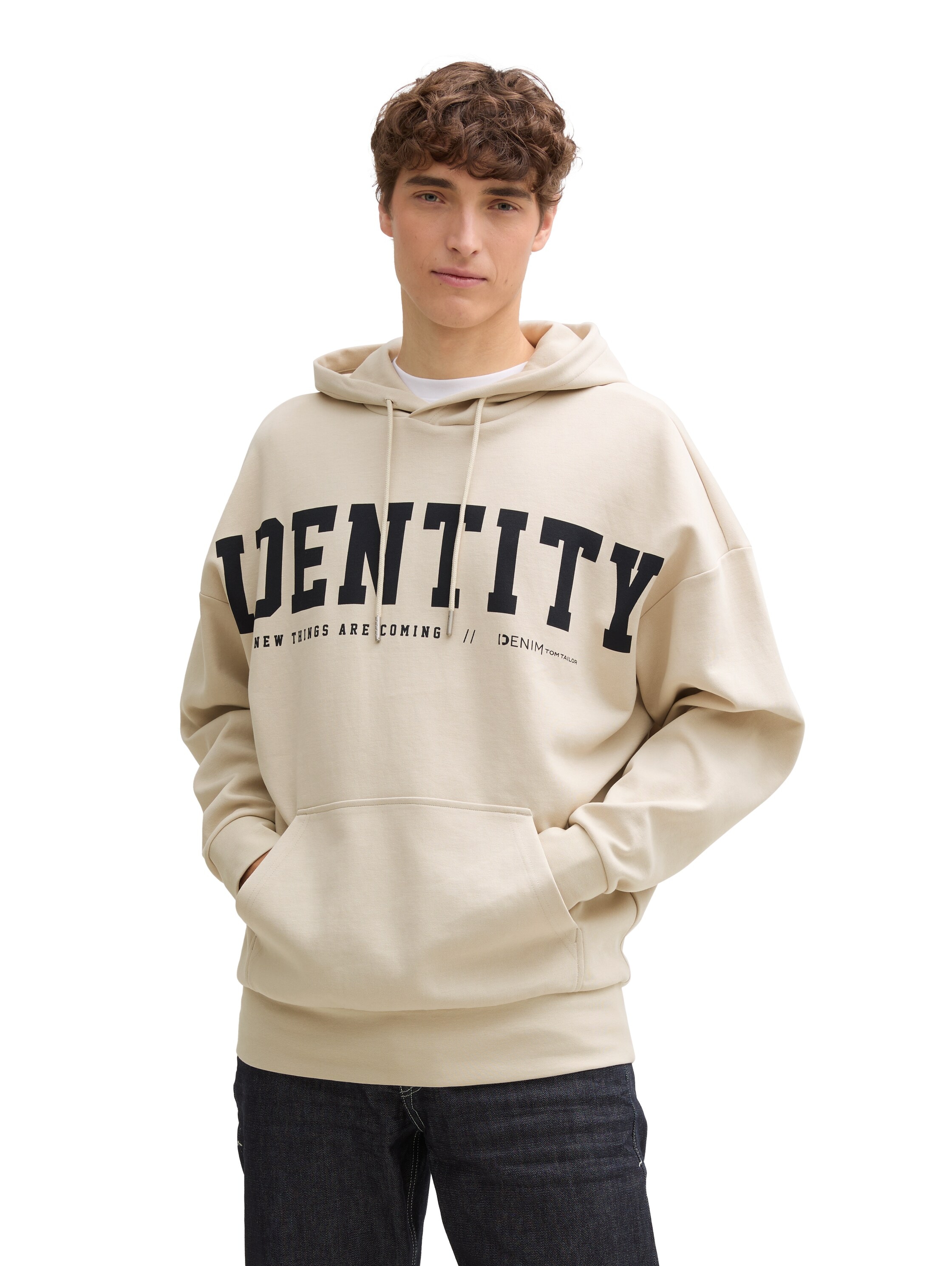 TOM TAILOR Denim Kapuzensweatshirt, mit Statement-Print günstig online kaufen